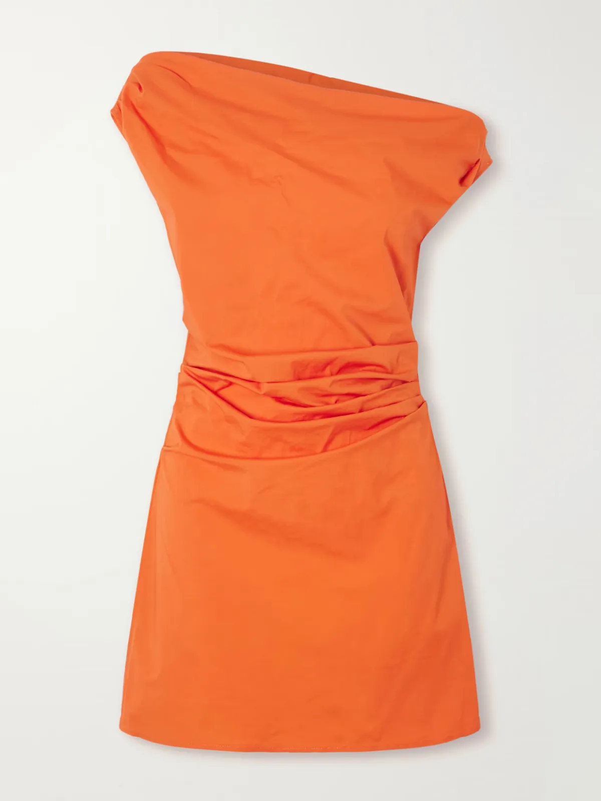 Phare Draped Cotton-Blend Poplin Mini Dress