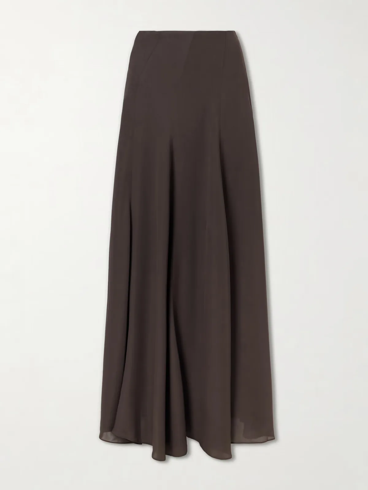 Aeris Pleated Silk-Crepe Midi Skirt