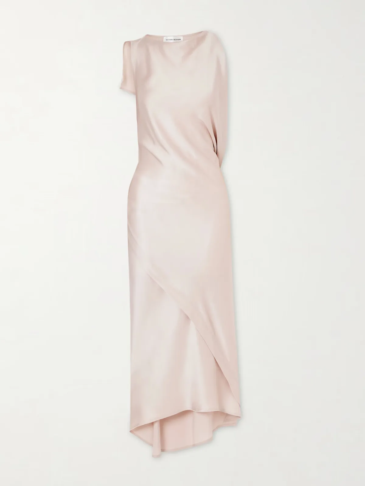 Draped Satin Midi Dress