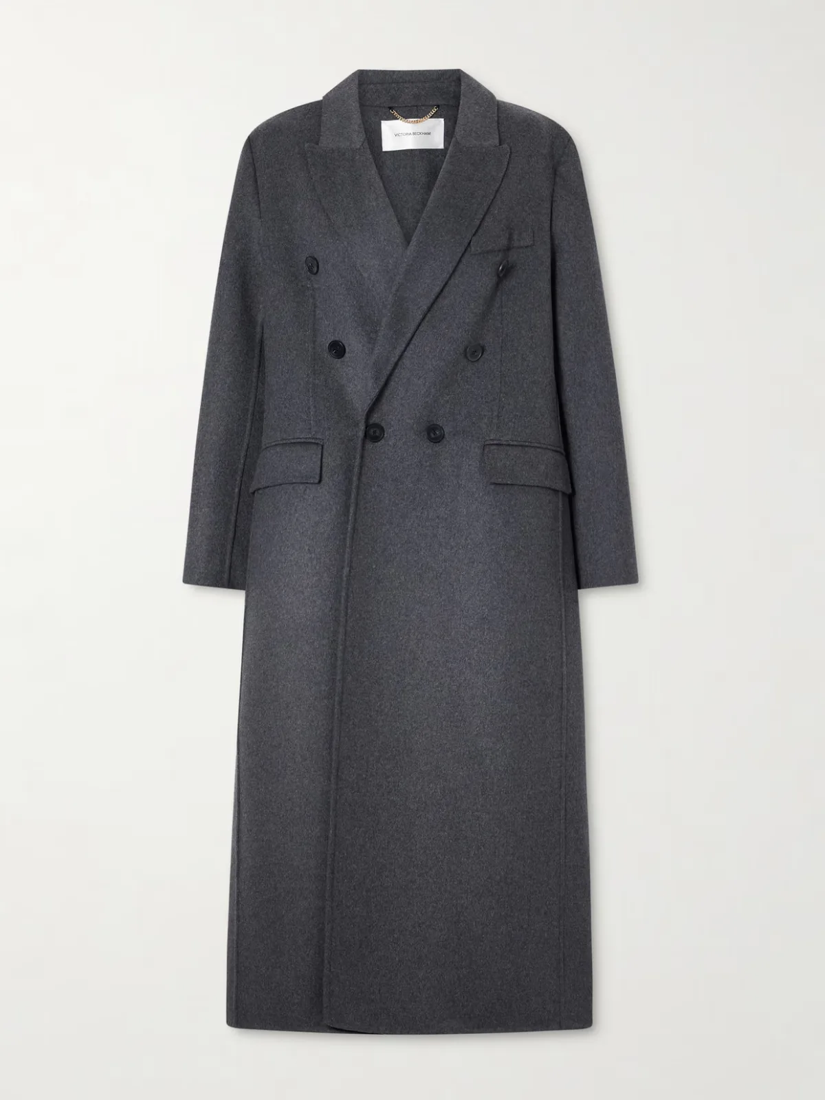 Double-Breasted Wool-Blend Long Coat