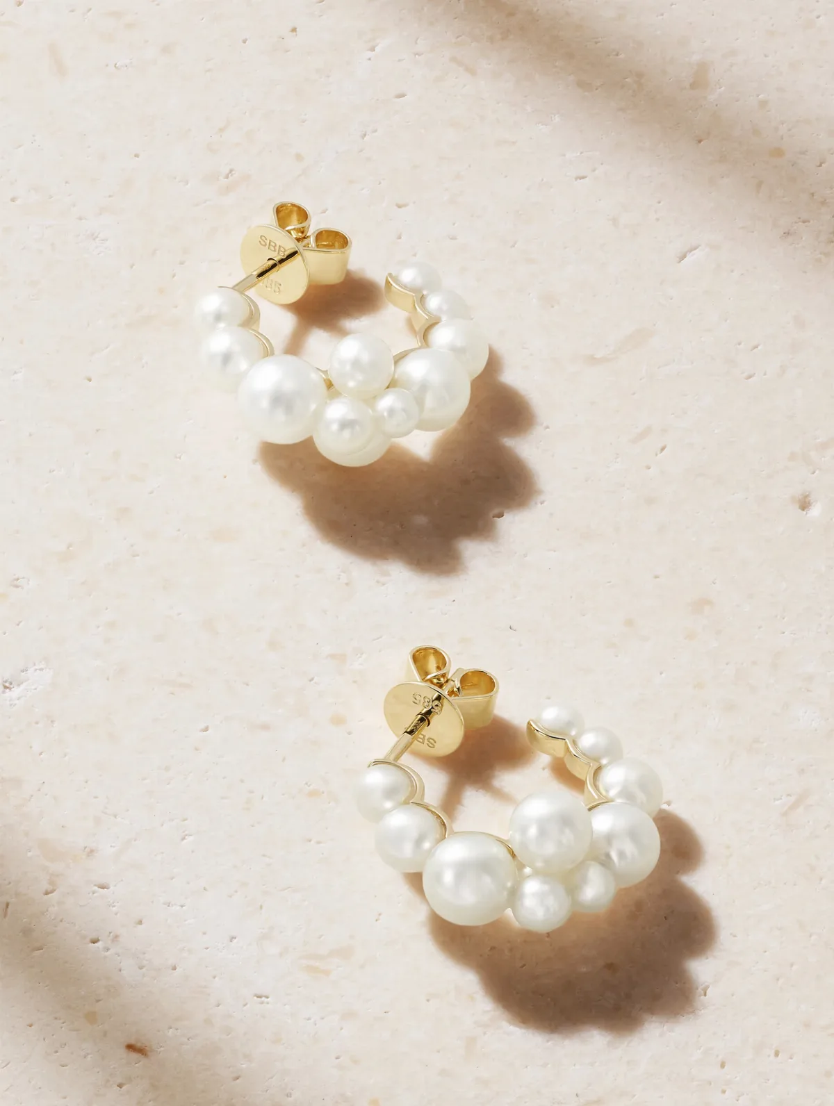 Boucle Botticelli 14-Karat Recycled Gold Pearl Hoop Earrings