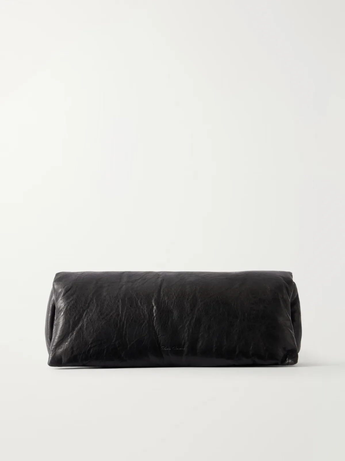 Baguette Logo-Debossed Crinkled Leather Clutch