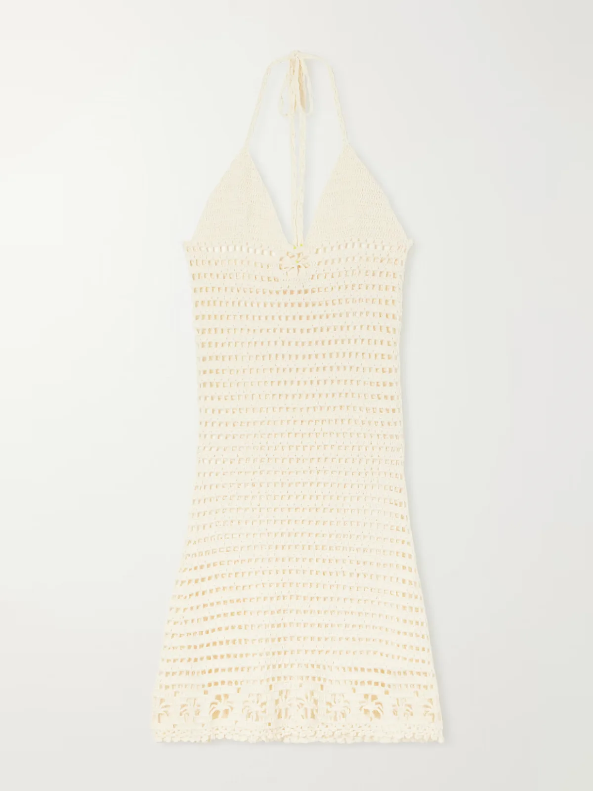 Cece Halterneck Crocheted Organic-Cotton Midi Dress