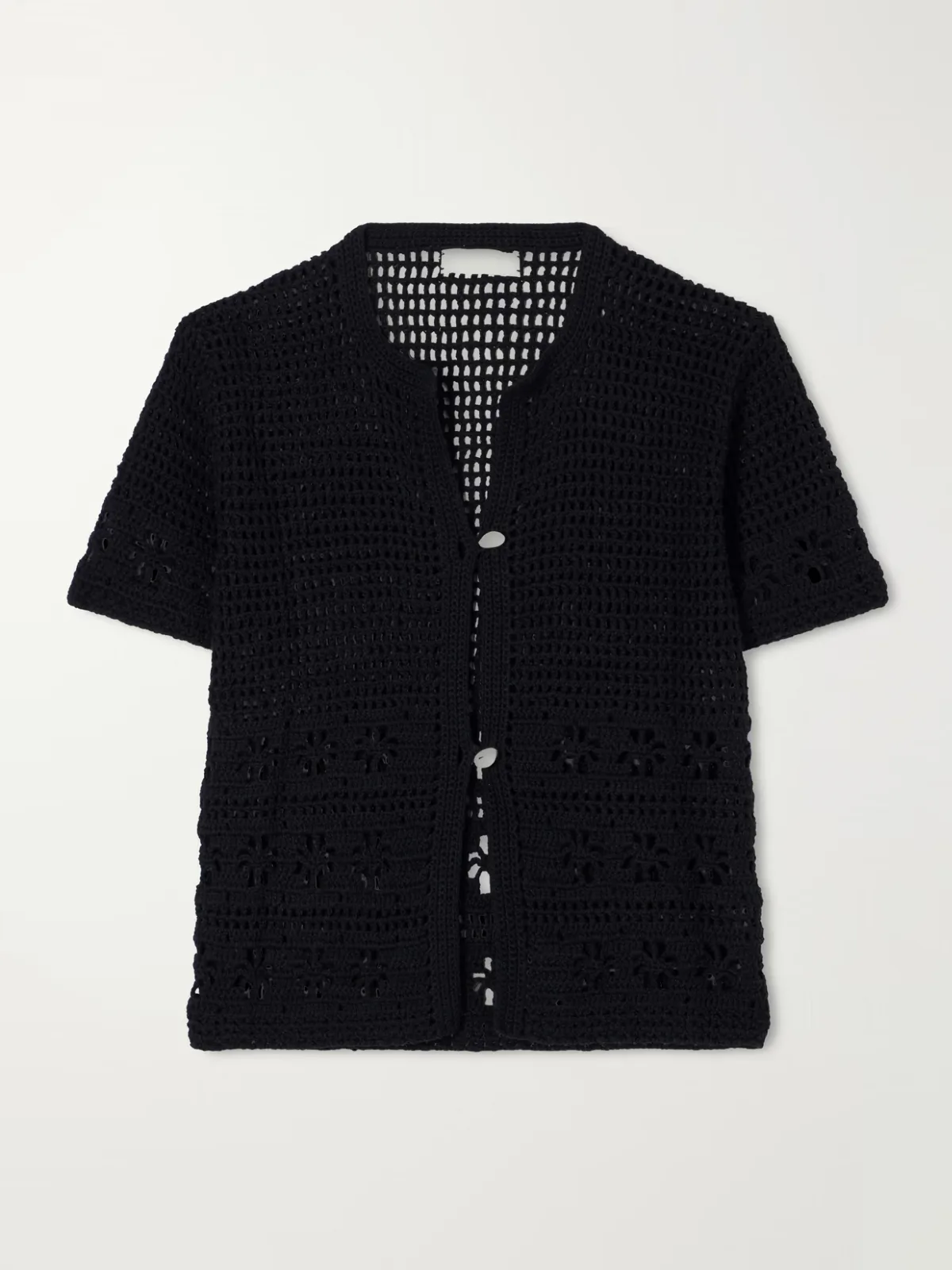 Poolside Crocheted Organic-Cotton Blouse