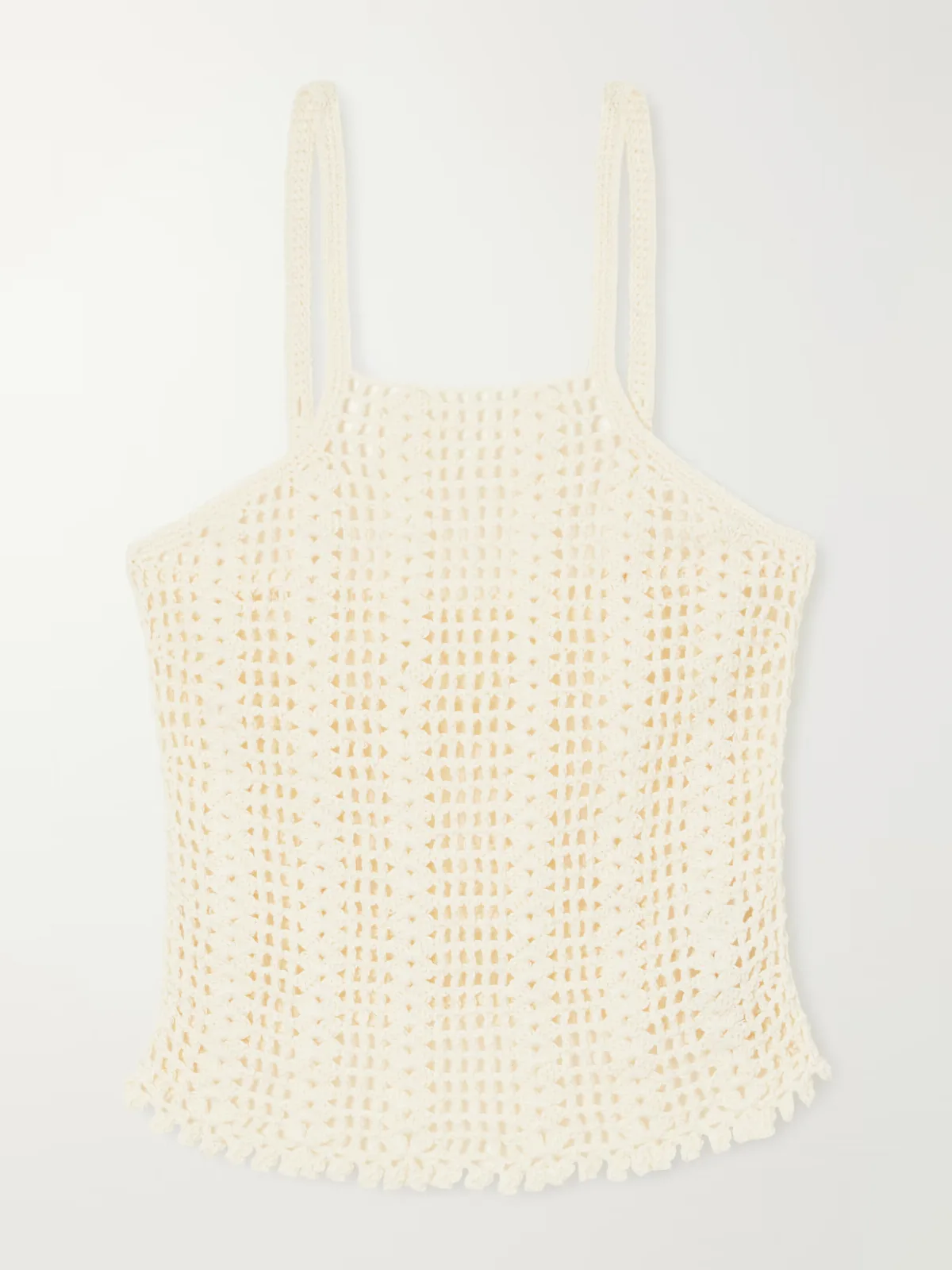 Tuffo Crochet-Knit Organic-Cotton Tank