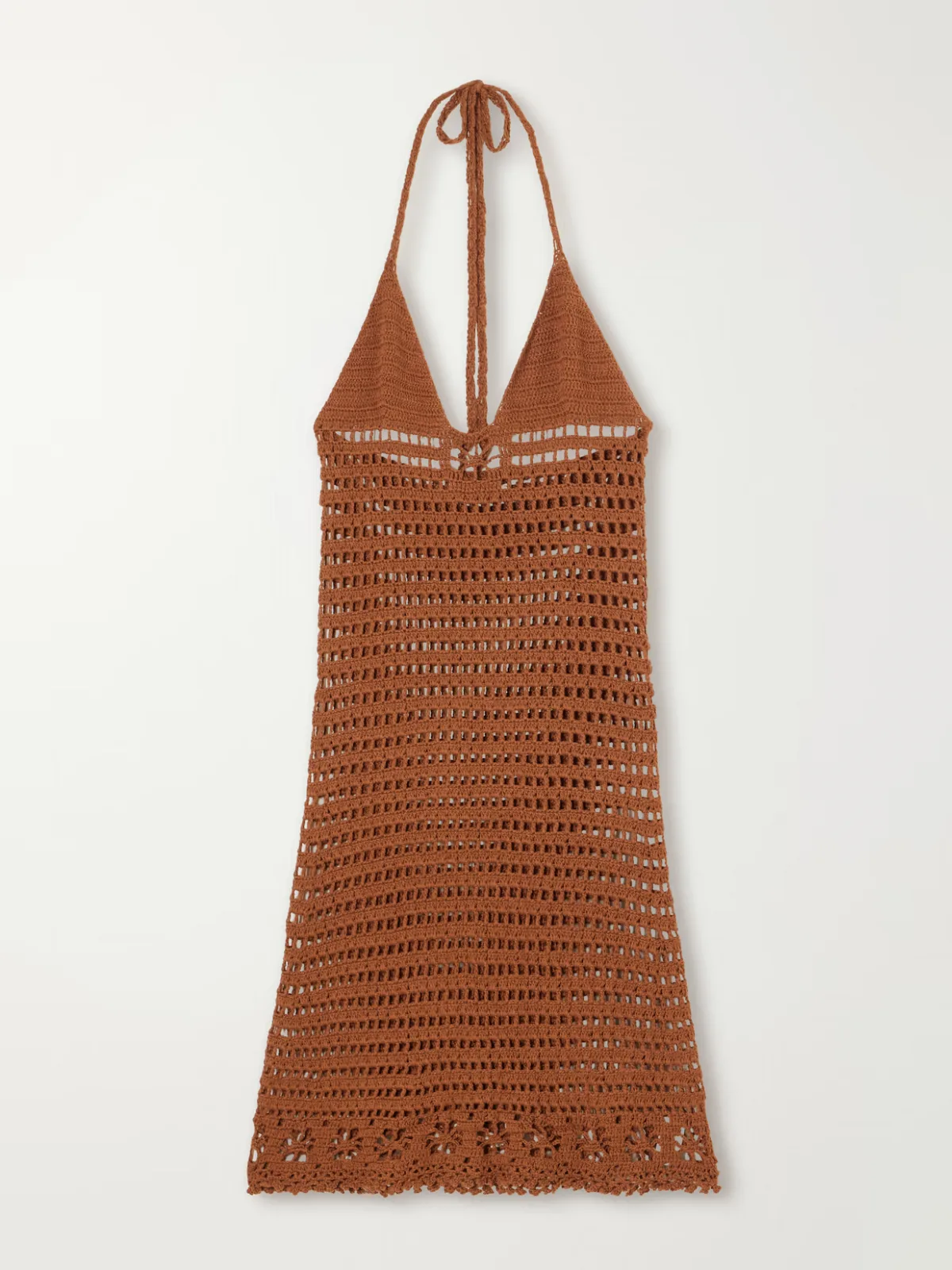 Cece Halterneck Crocheted Organic-Cotton Midi Dress