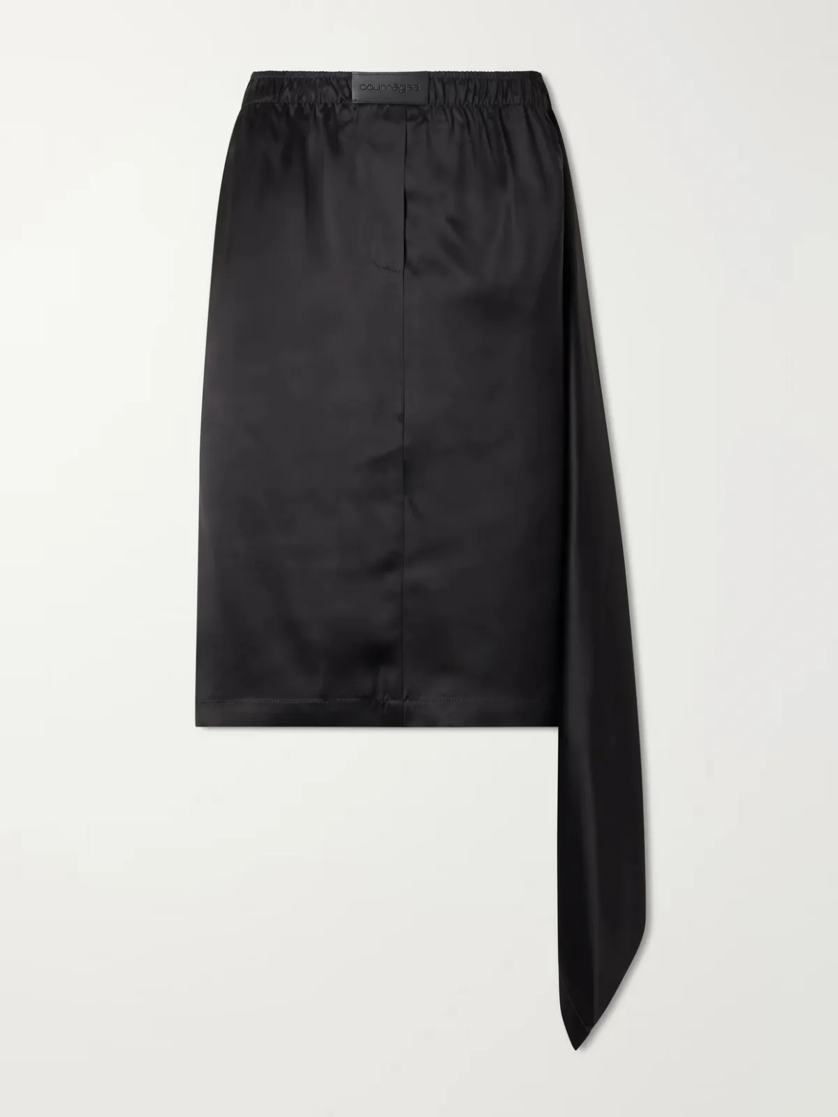 Logo-Trimmed Satin Midi Skirt