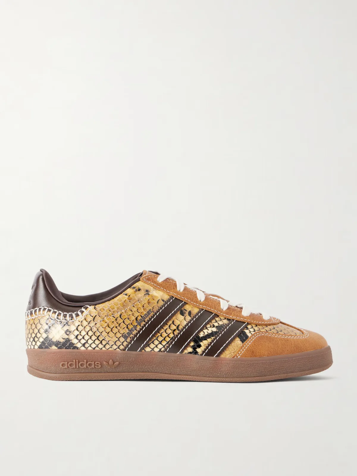 Adidas Originals + Wales Bonner Gazelle Snake-Effect Lace-Up Leather Sneakers