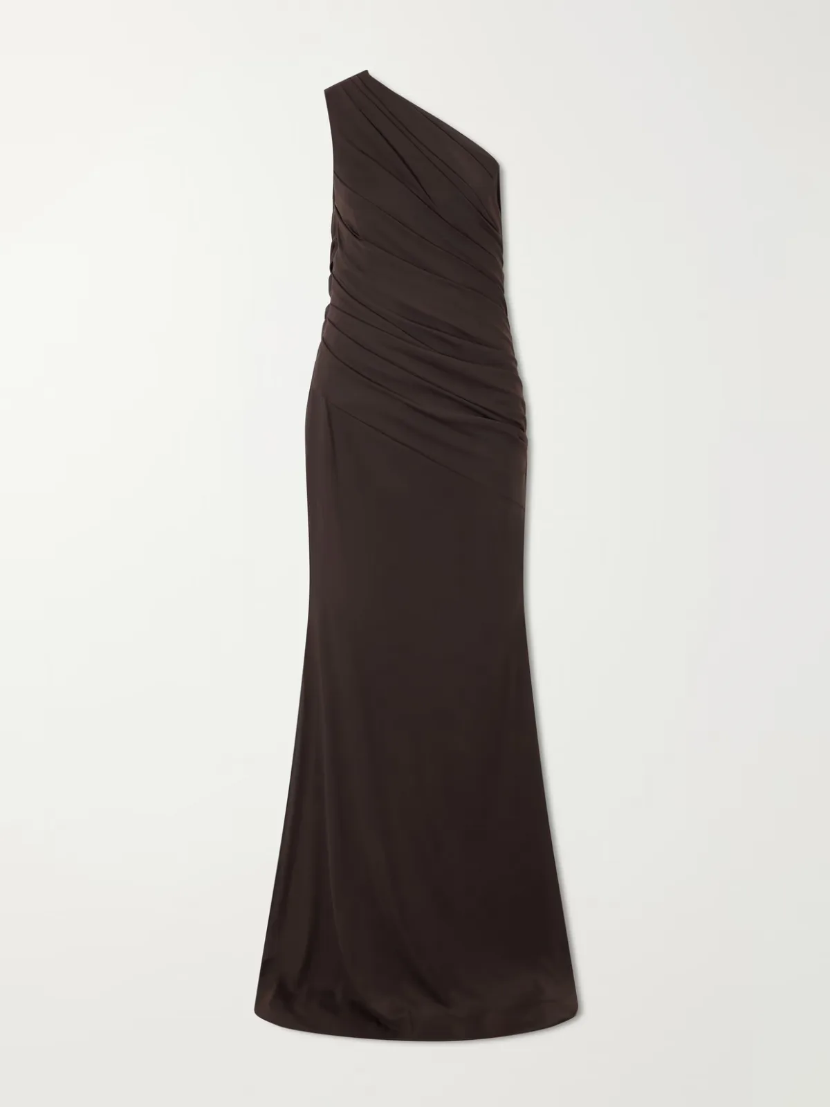 One-Shoulder Gathered Jersey Gown