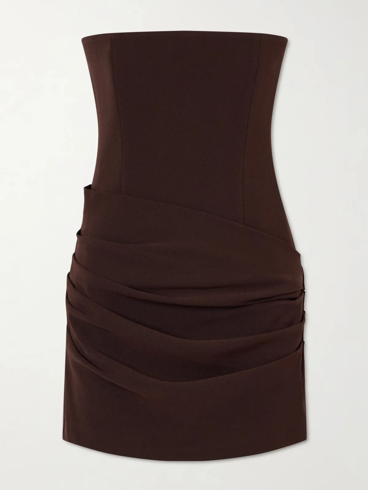 Strapless Draped Crepe Mini Dress