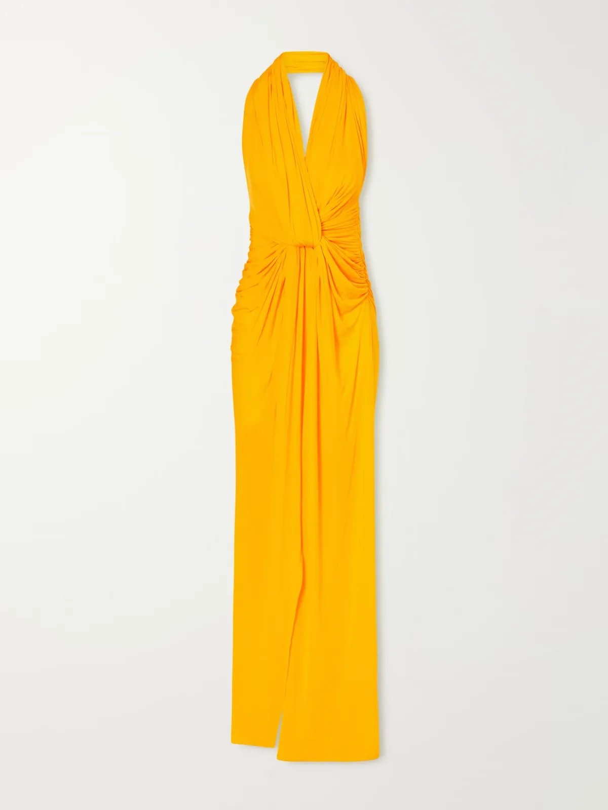 Halterneck Ruched Jersey Gown