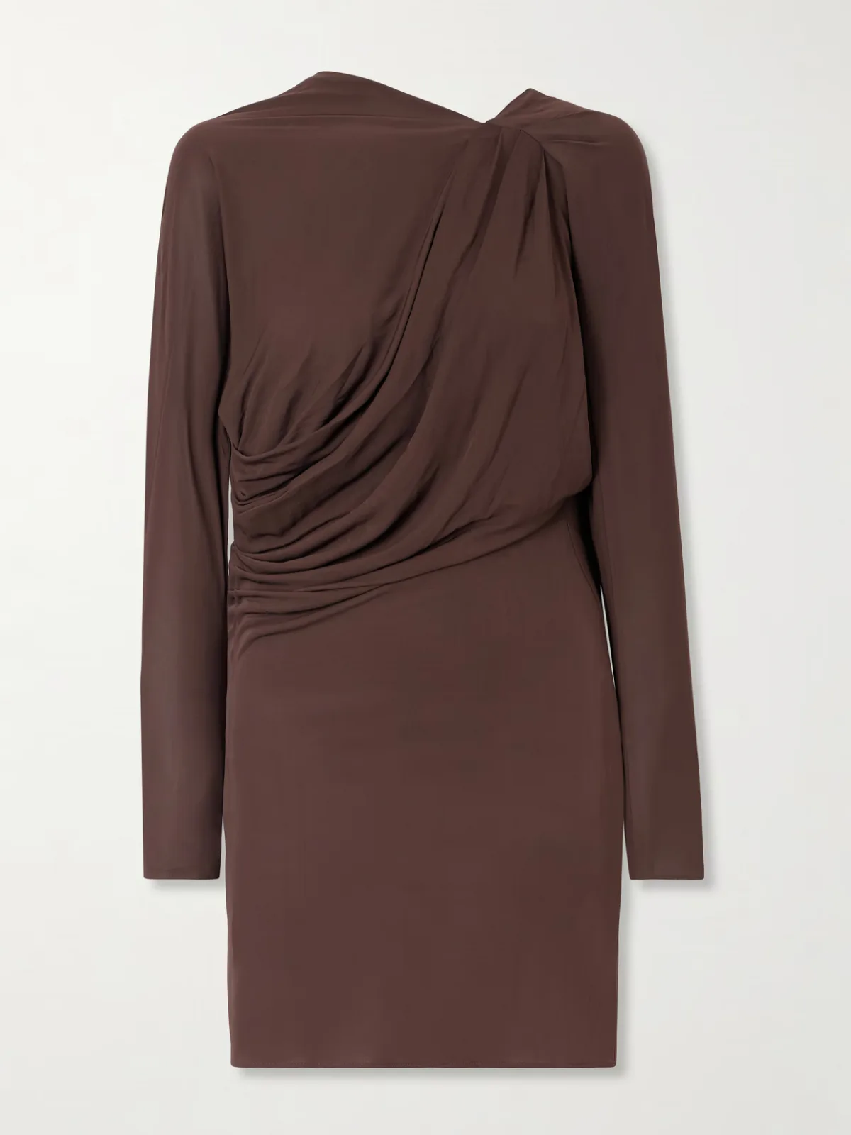 Open-Back Draped Jersey Mini Dress
