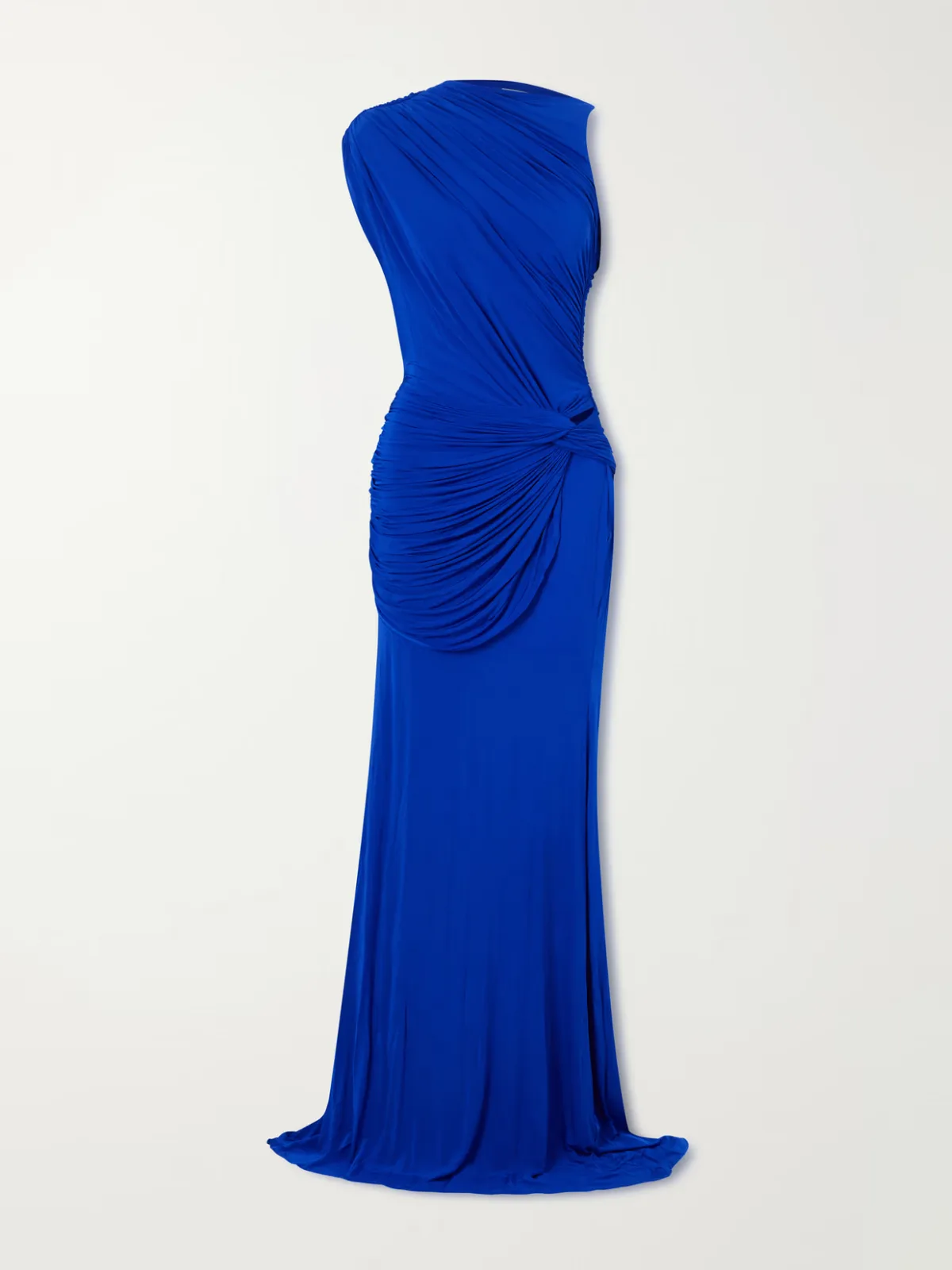 Asymmetric Gathered Stretch-Jersey Gown