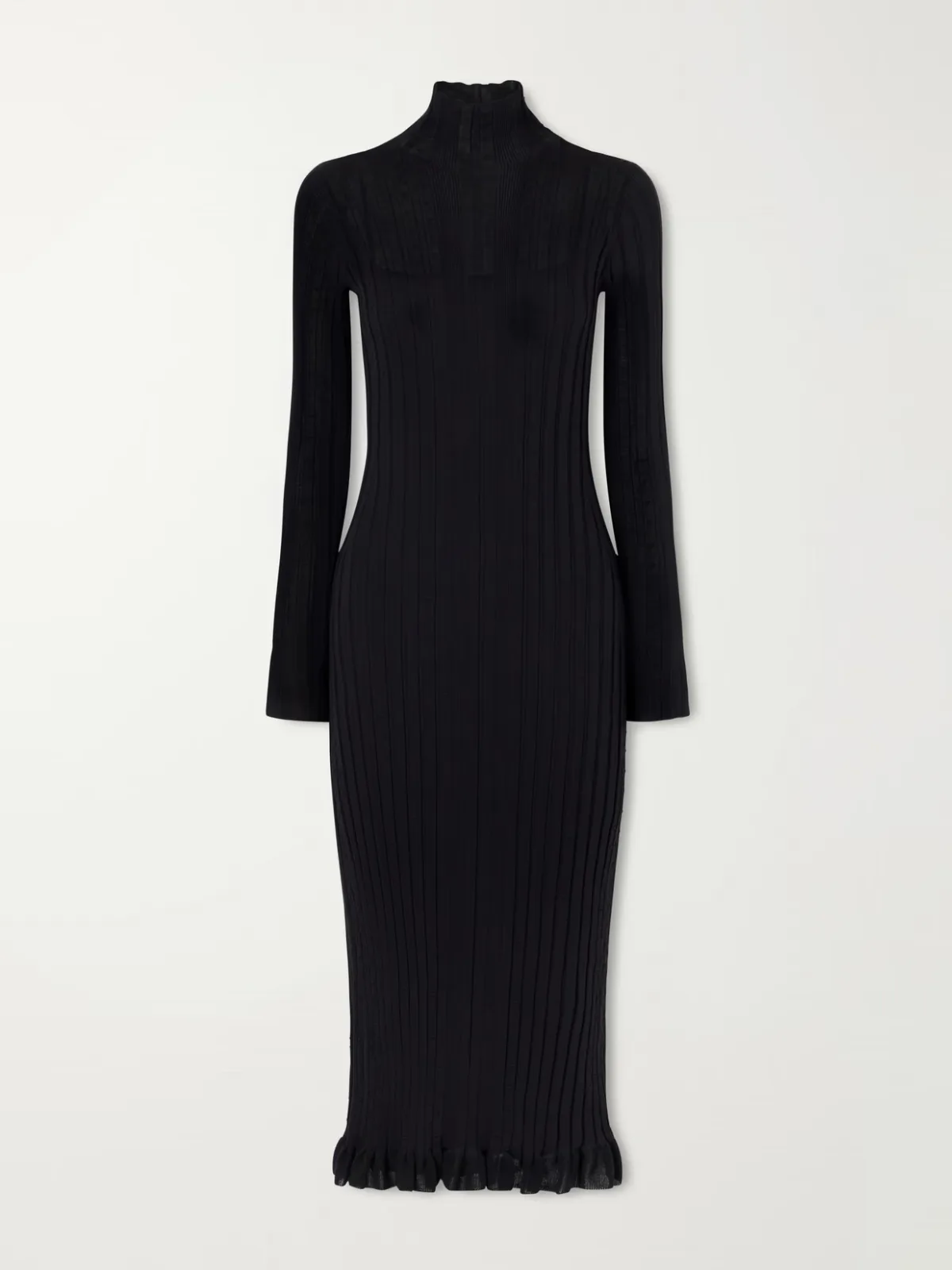 Monet Ribbed-Knit Cotton-Blend Midi Dress