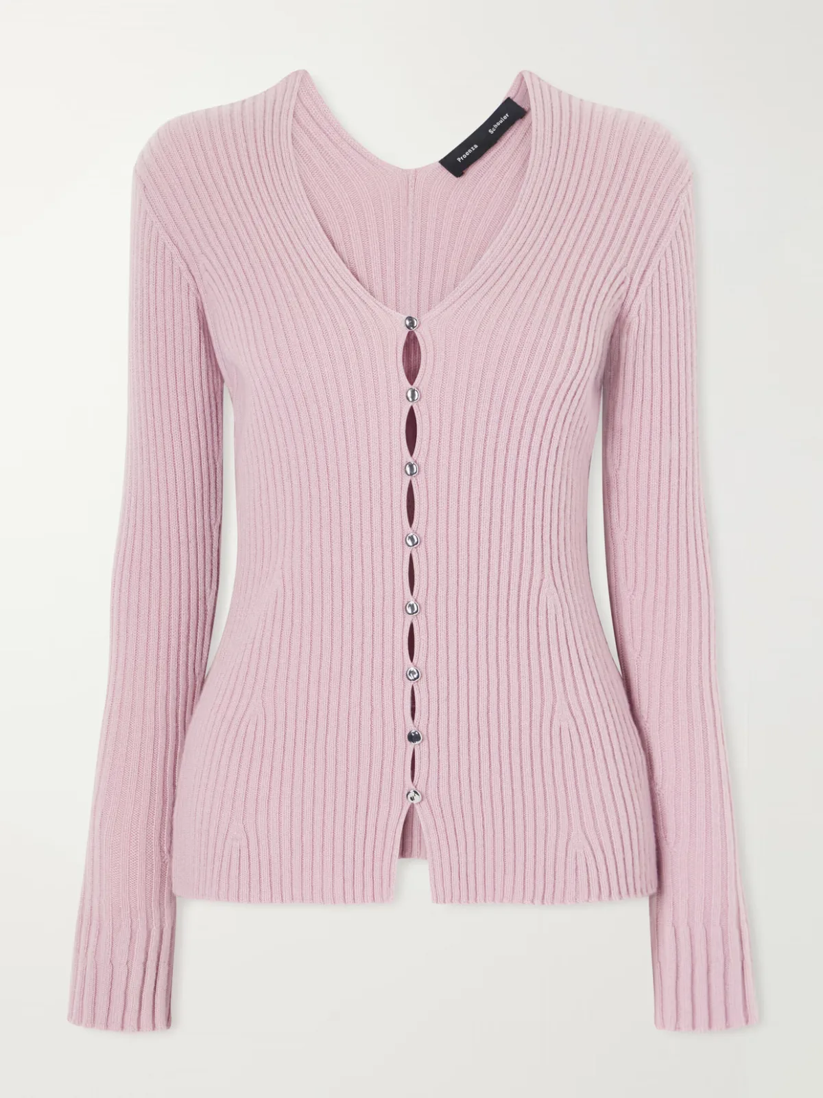 Valeria Ribbed-Knit Cashmere Cardigan