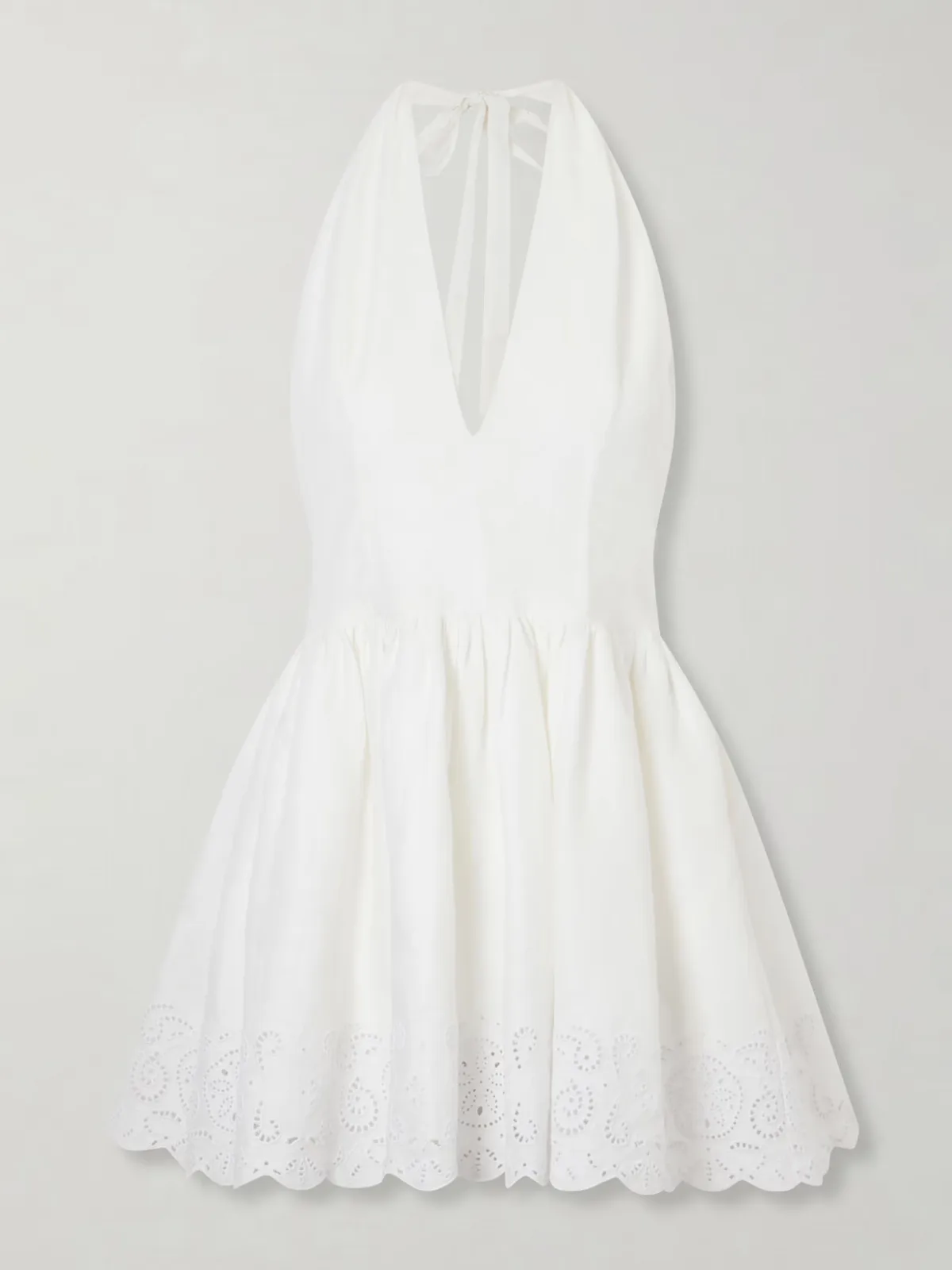 Grazia Gathered Linen Mini Dress