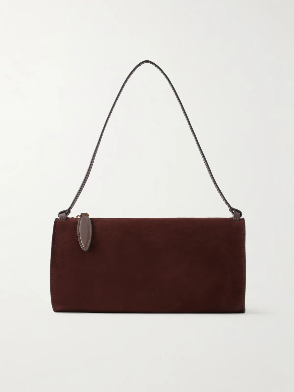 Gemini Leather-Trimmed Suede Shoulder Bag