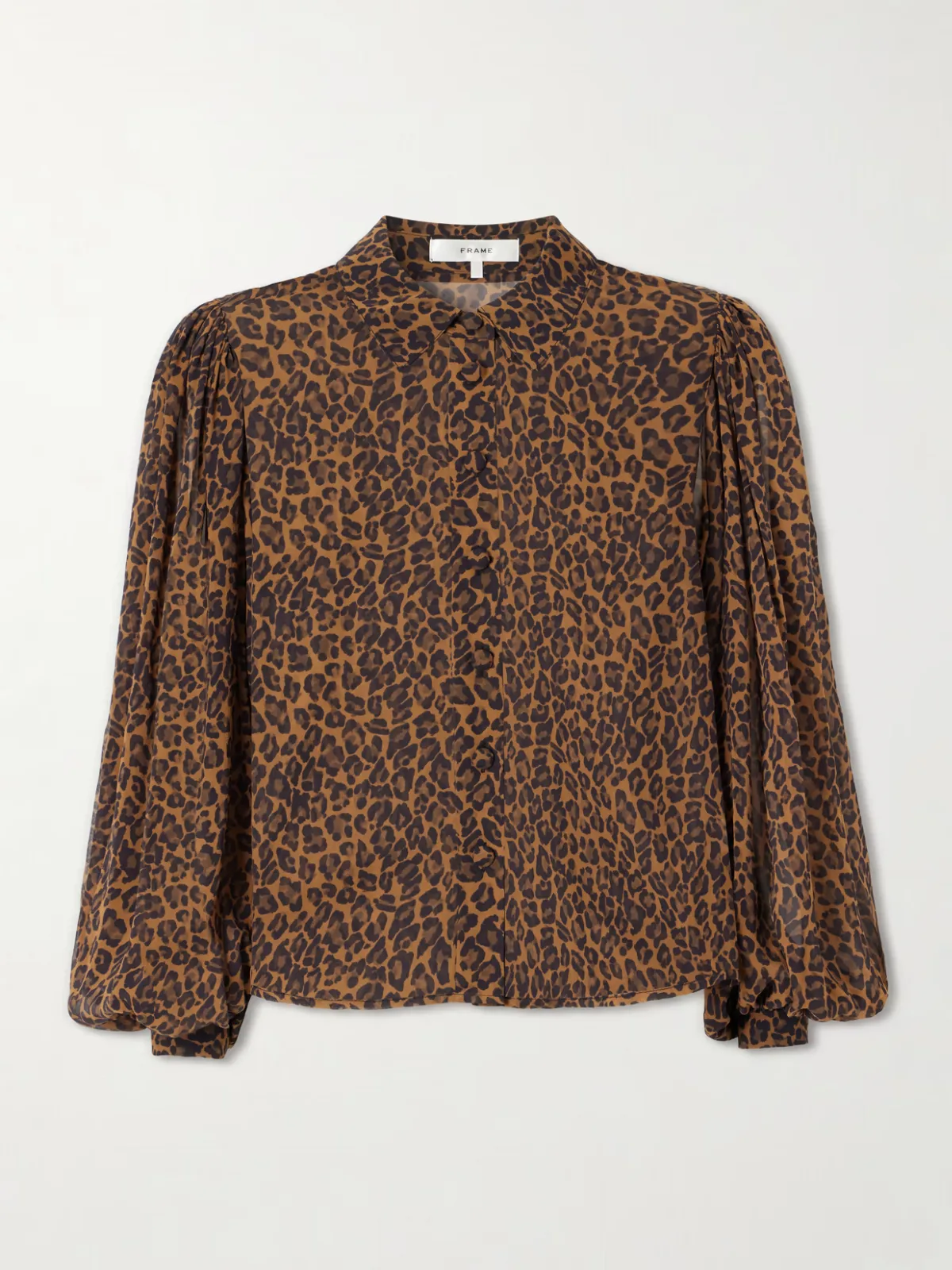 The Silk Prairie Leopard-Print Silk-Crepe De Chine Blouse