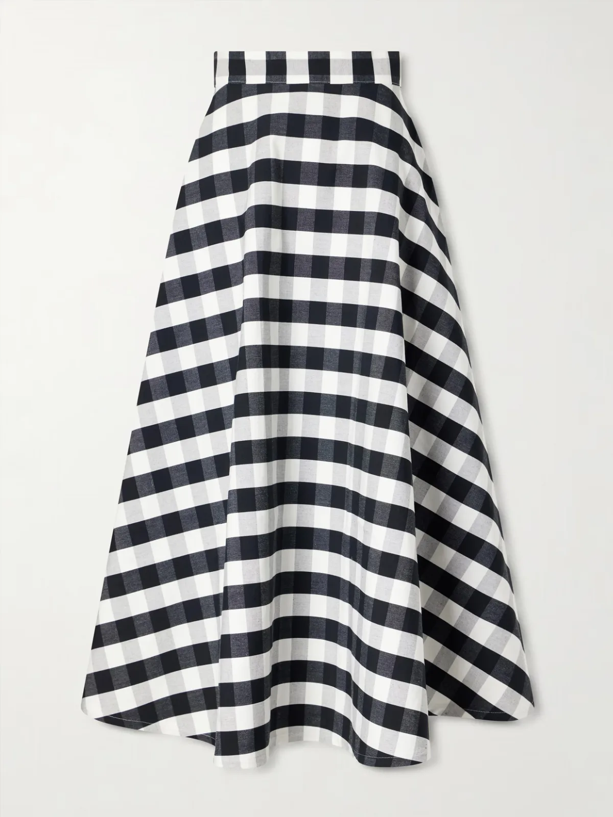 Vichy Cotton-Blend Maxi Skirt