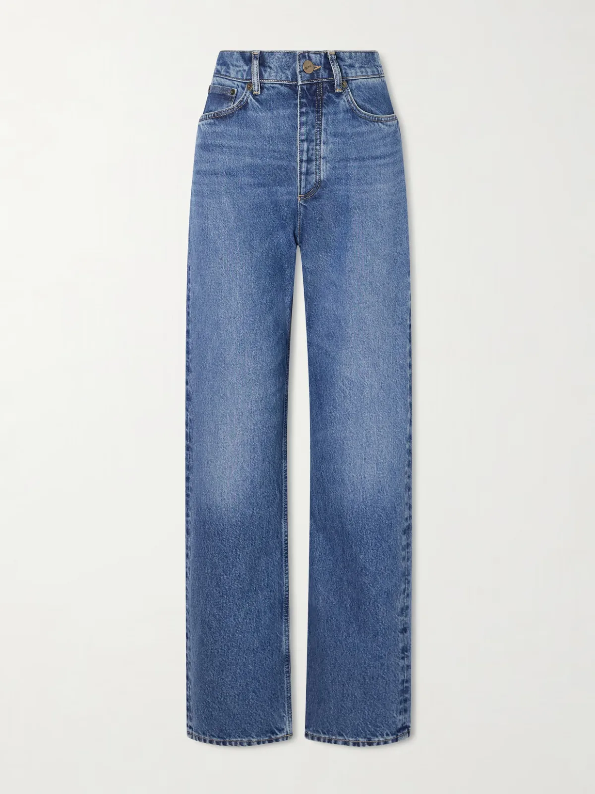 Sharon Mid-Rise Straight-Leg Jeans by SKALL