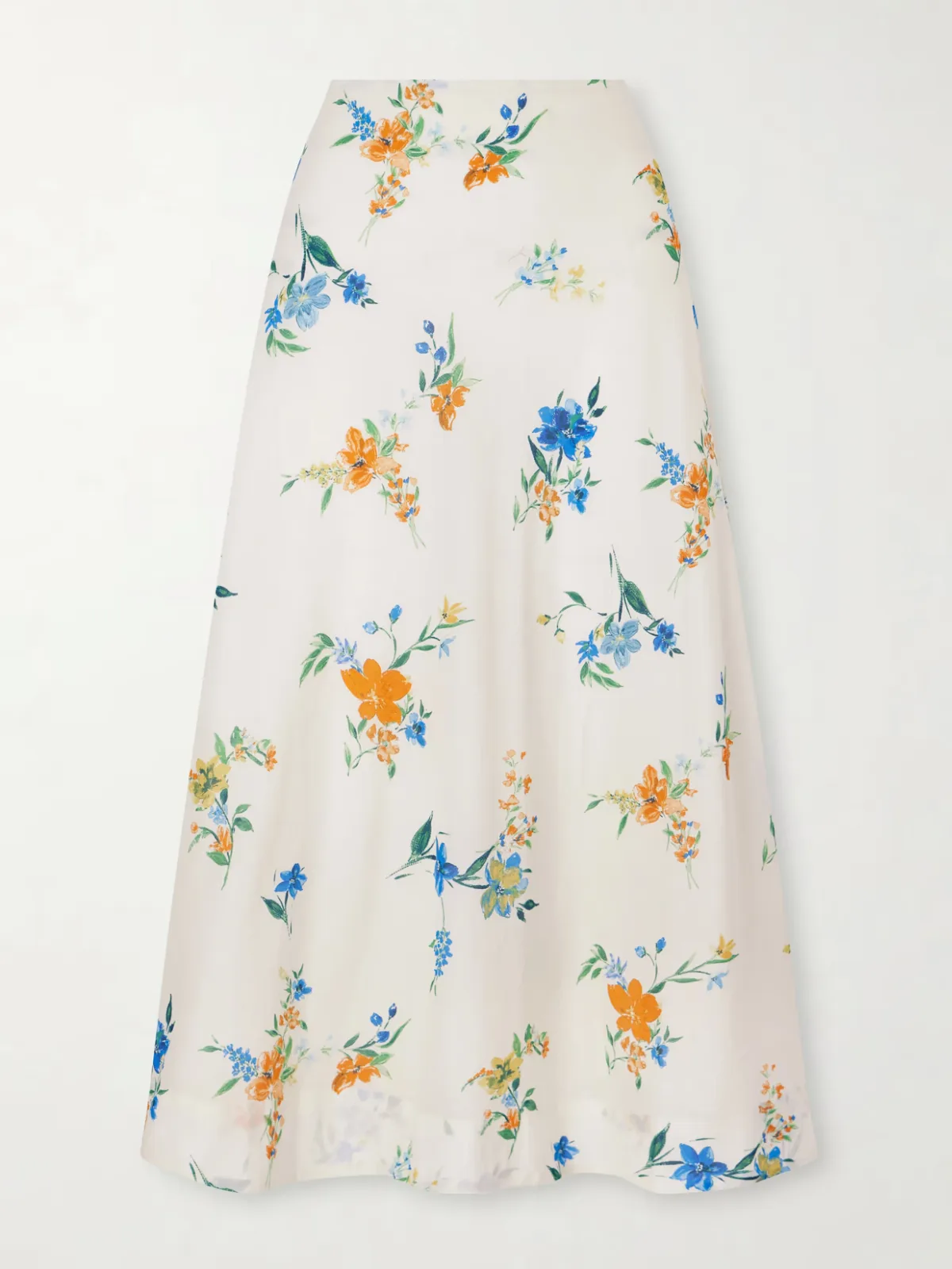 Mila Floral-Print Organic Cotton Midi Skirt