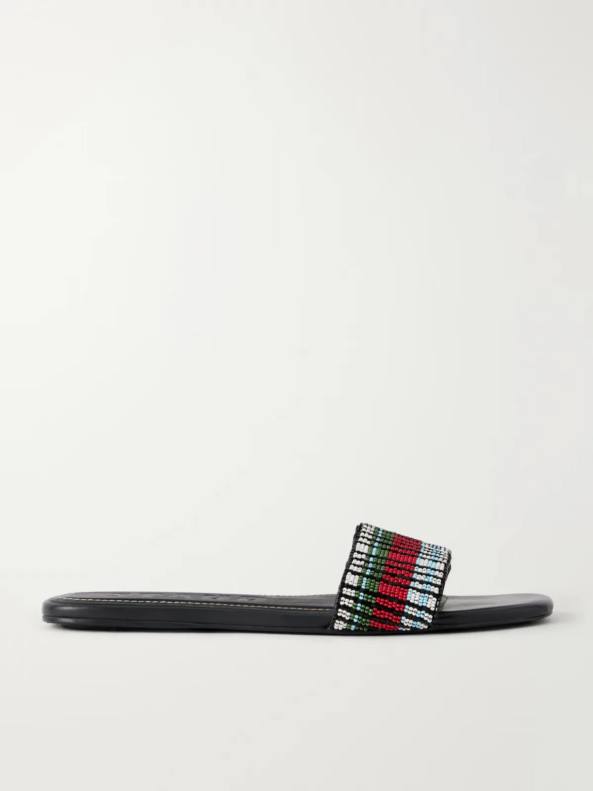 STAUD + Da Adolfo Tove Beaded Leather Slides