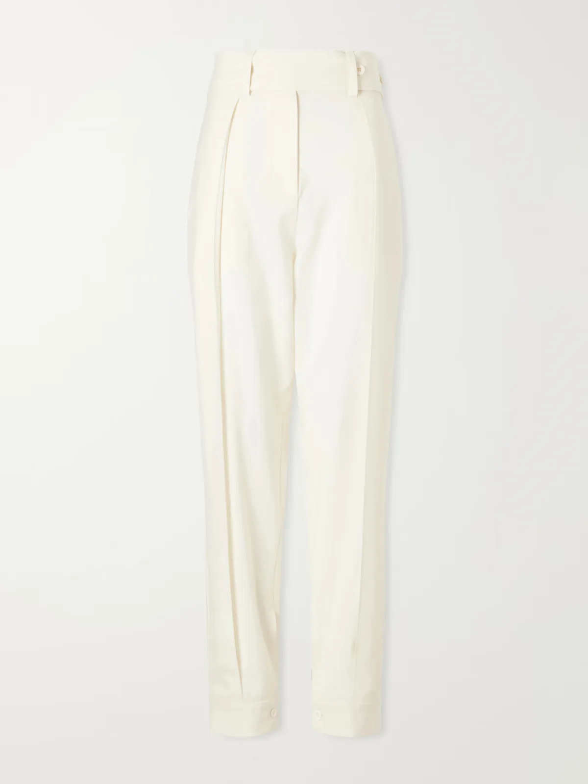 Clio Belted Wool Straight-Leg Pants
