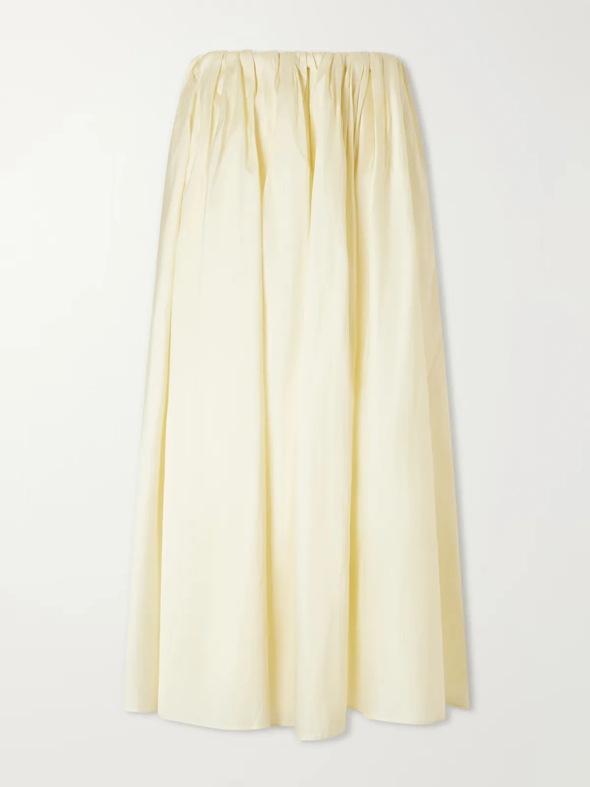 Elodie Pleated Duchesse-Satin Midi Skirt