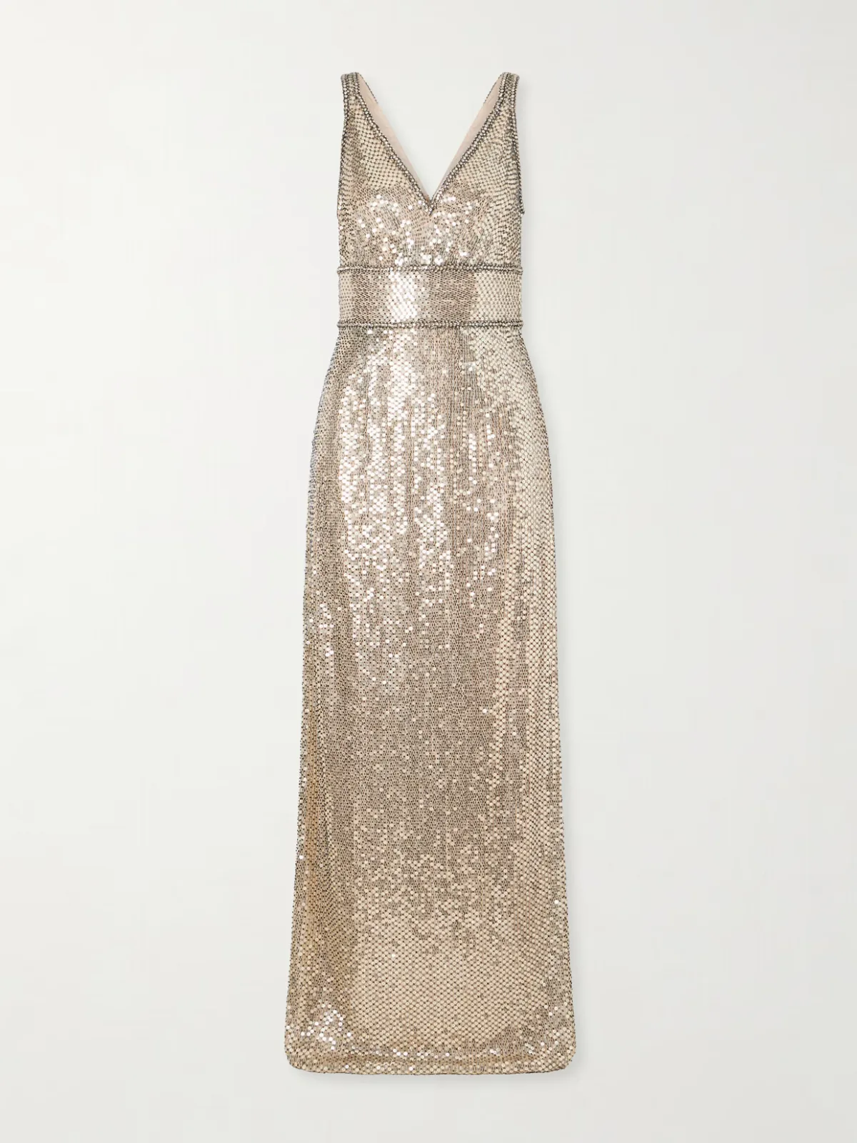 Odina Crystal-Embellished Sequin Tulle Gown