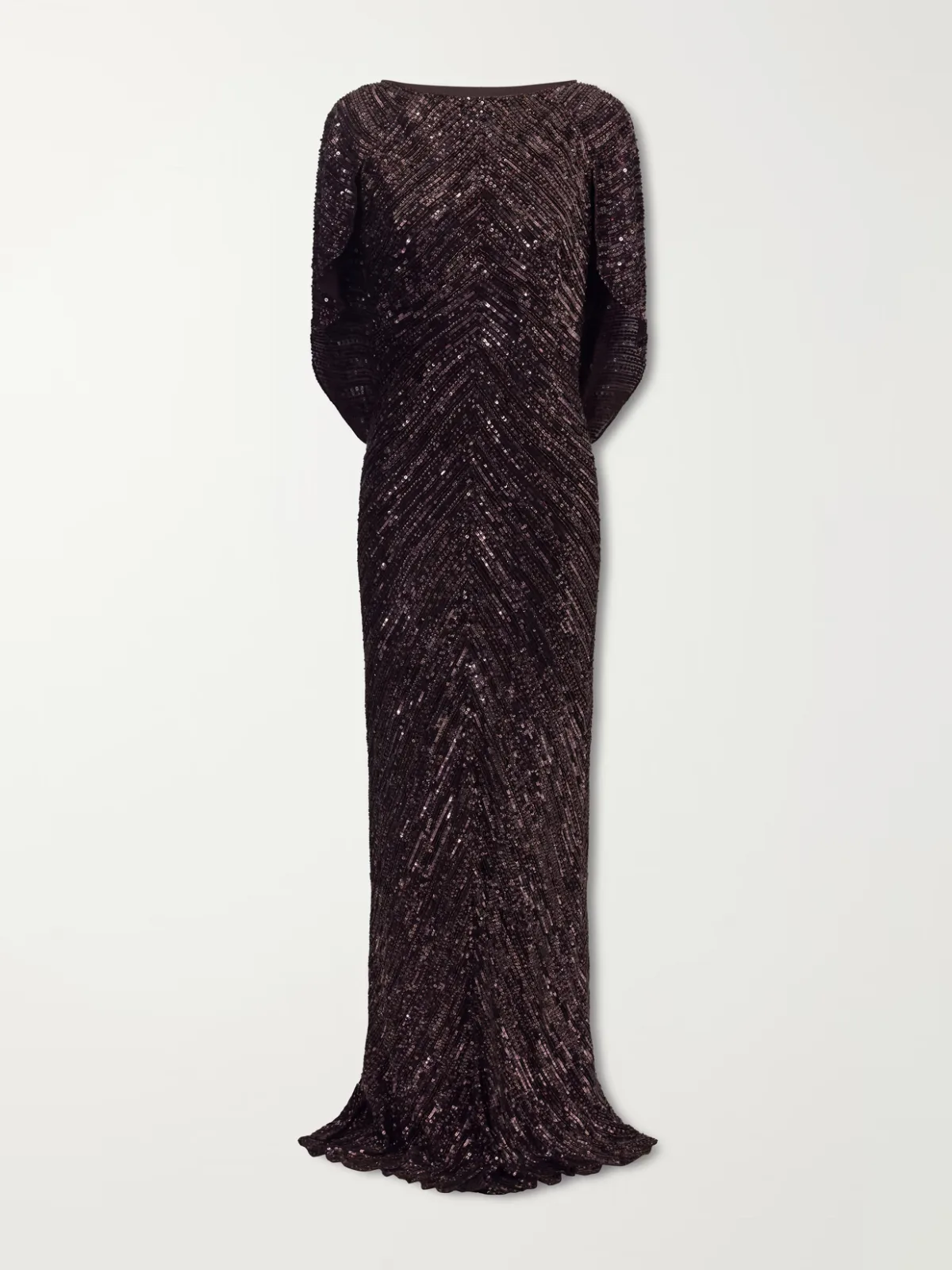 Sakari Cape-Effect Embellished Tulle Gown