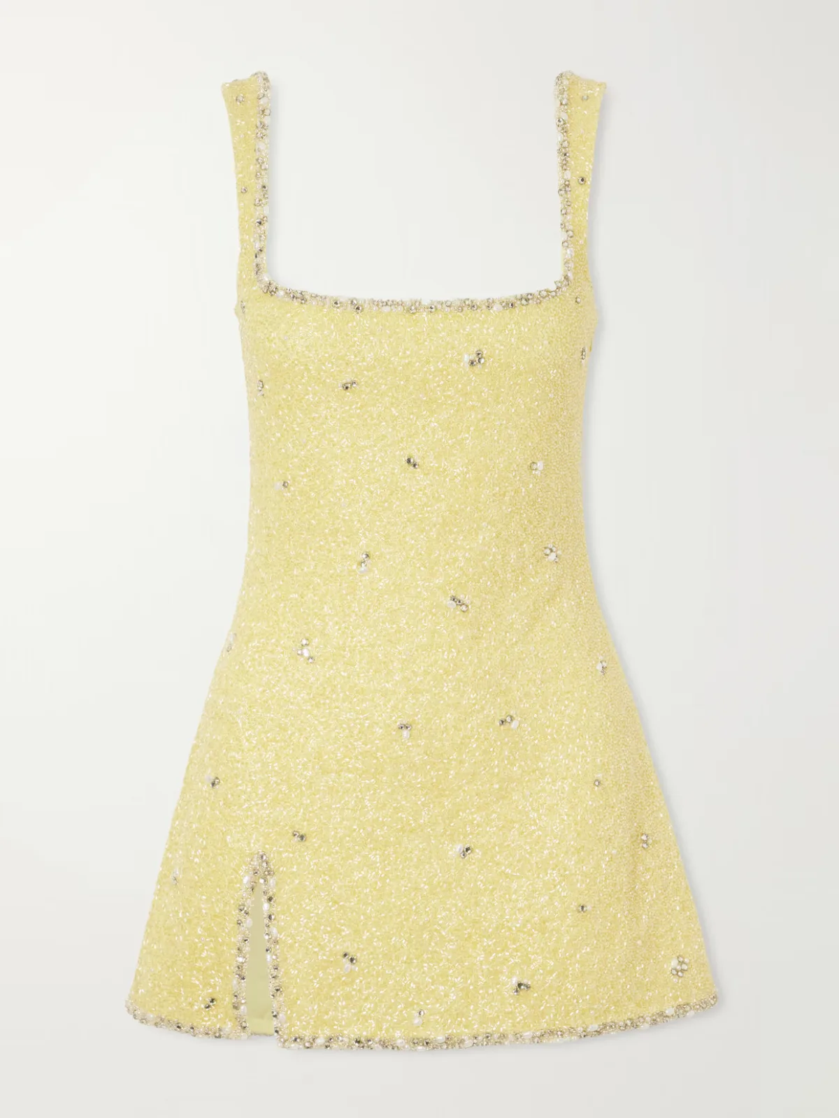 Athena Embellished Stretch-Mesh Mini Dress