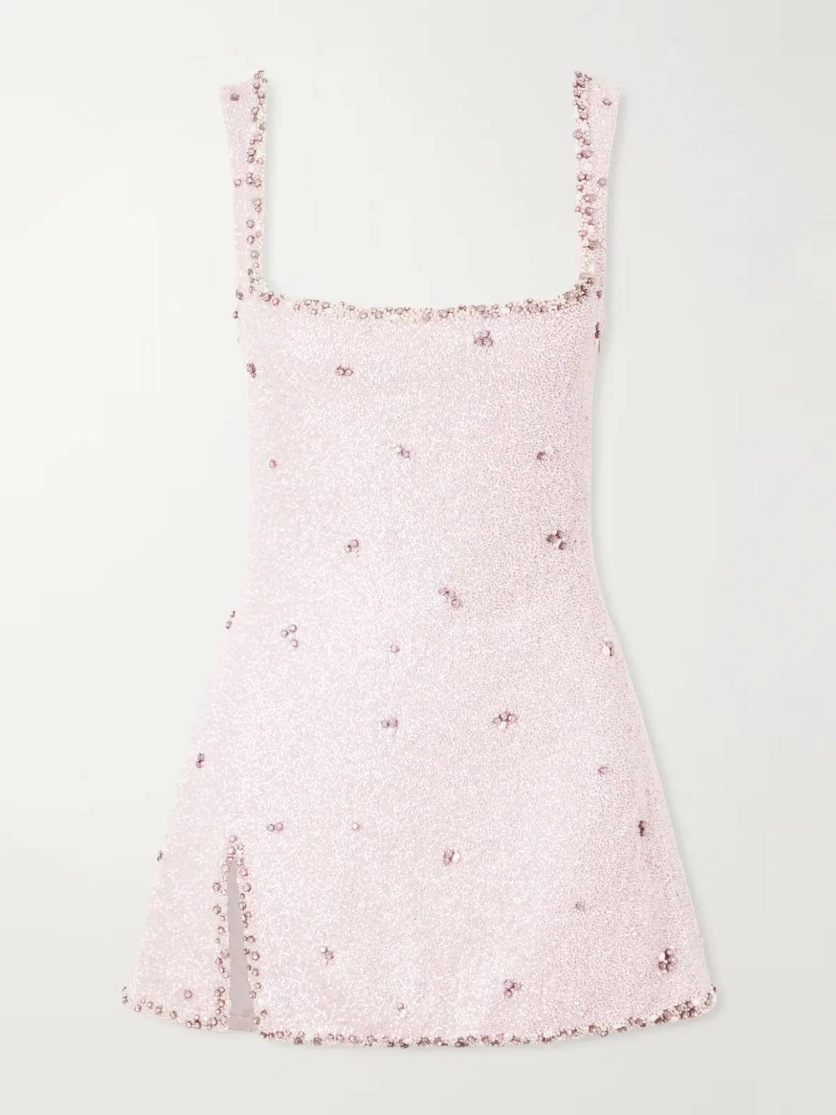 Athena Embellished Stretch-Mesh Mini Dress