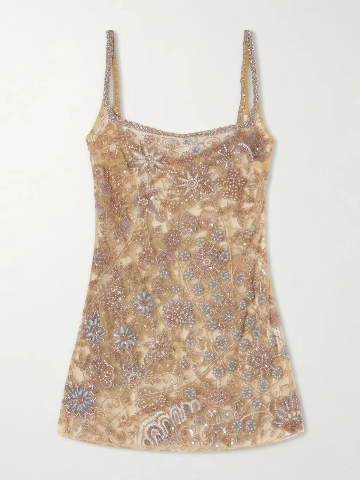 Soléa Embellished Mesh Mini Dress