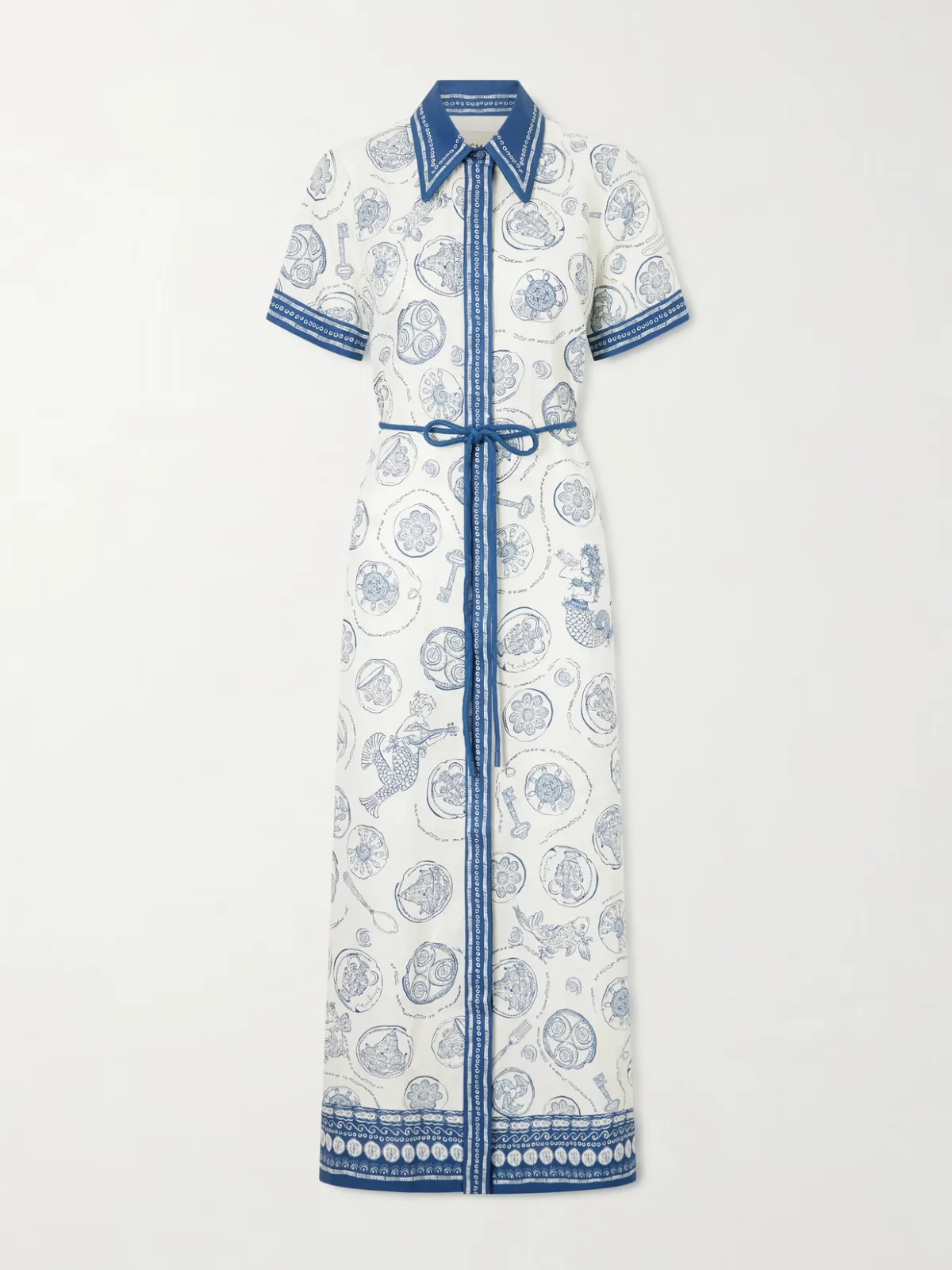 Lucky Printed Linen Maxi Dress