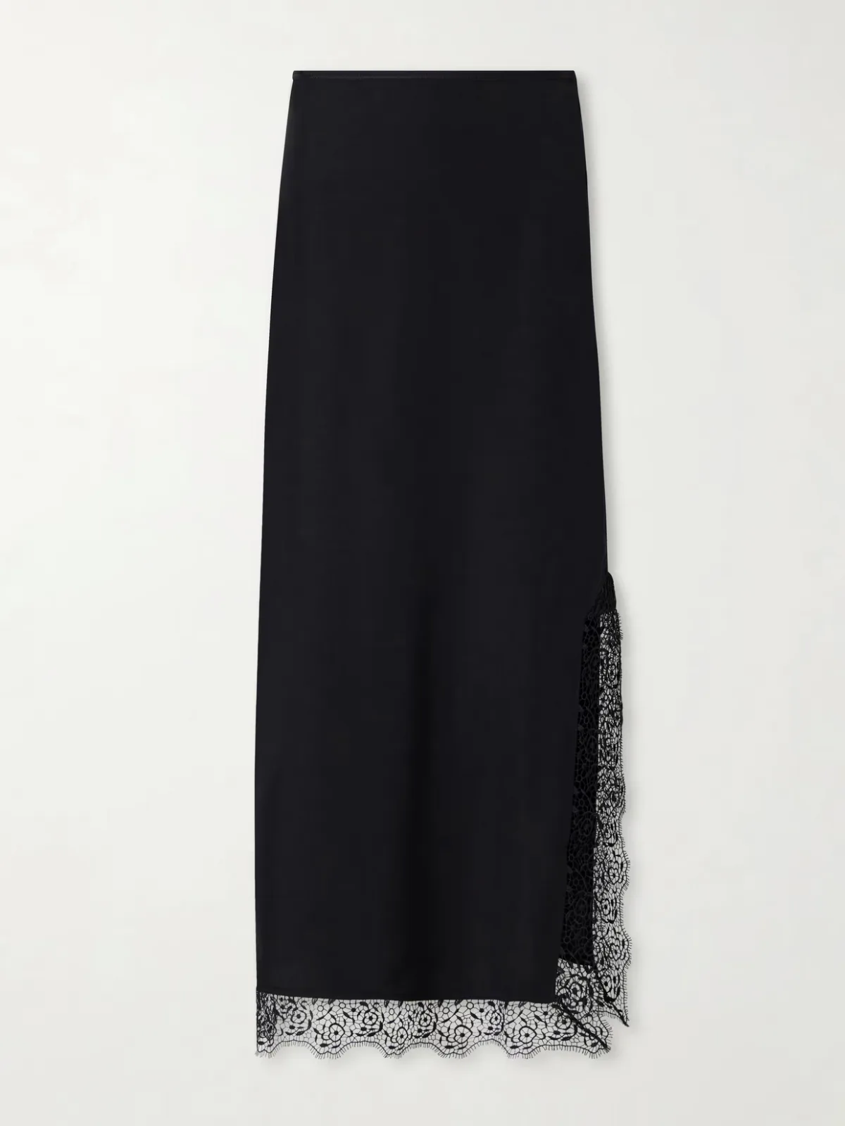 Phoenix Lace-Trimmed Silk-Blend Midi Skirt