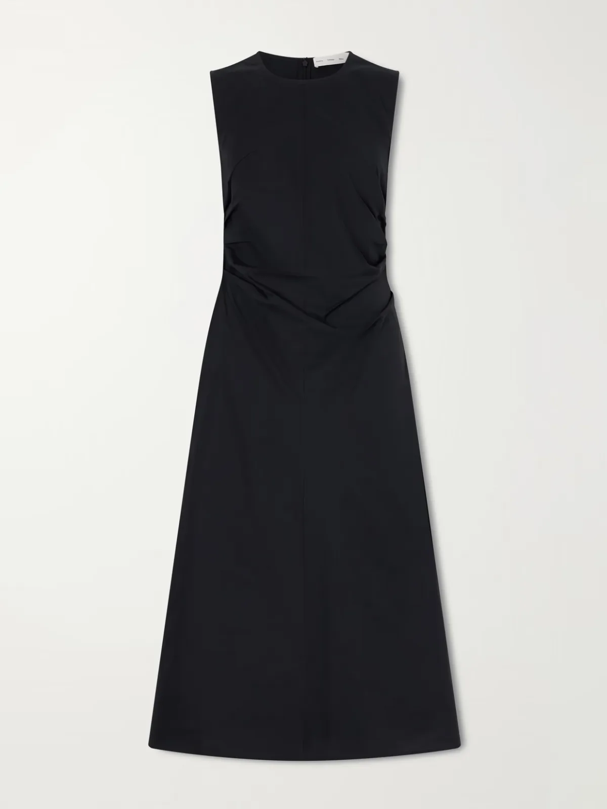 Anoushka Ruched Cotton-Blend Poplin Midi Dress