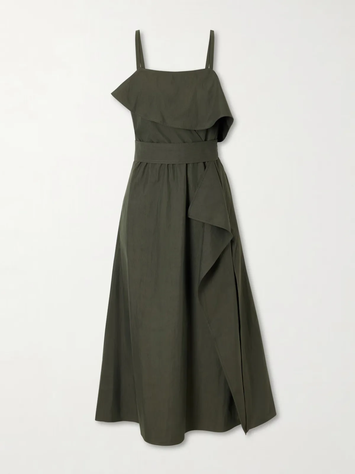 Reign Belted Cotton-Blend Midi Dress