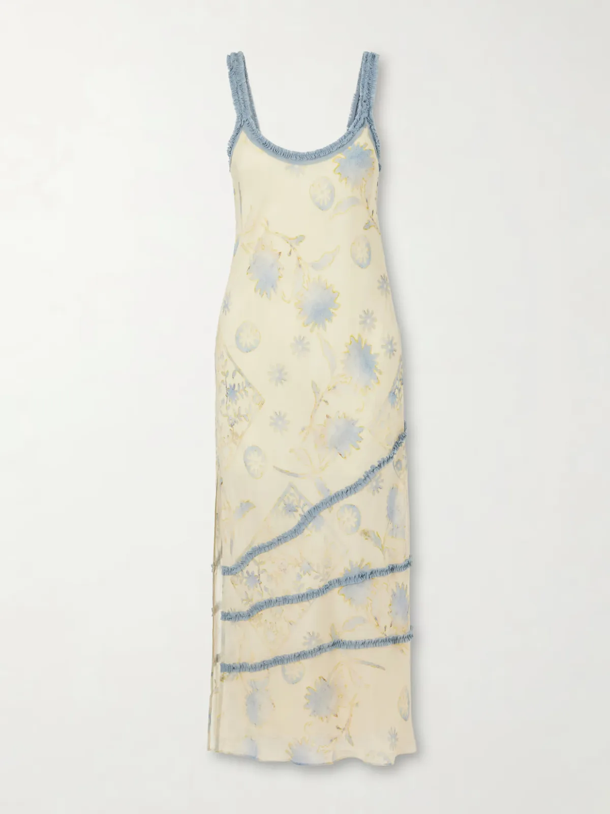 Cecile Ruffled Printed Chiffon Maxi Dress