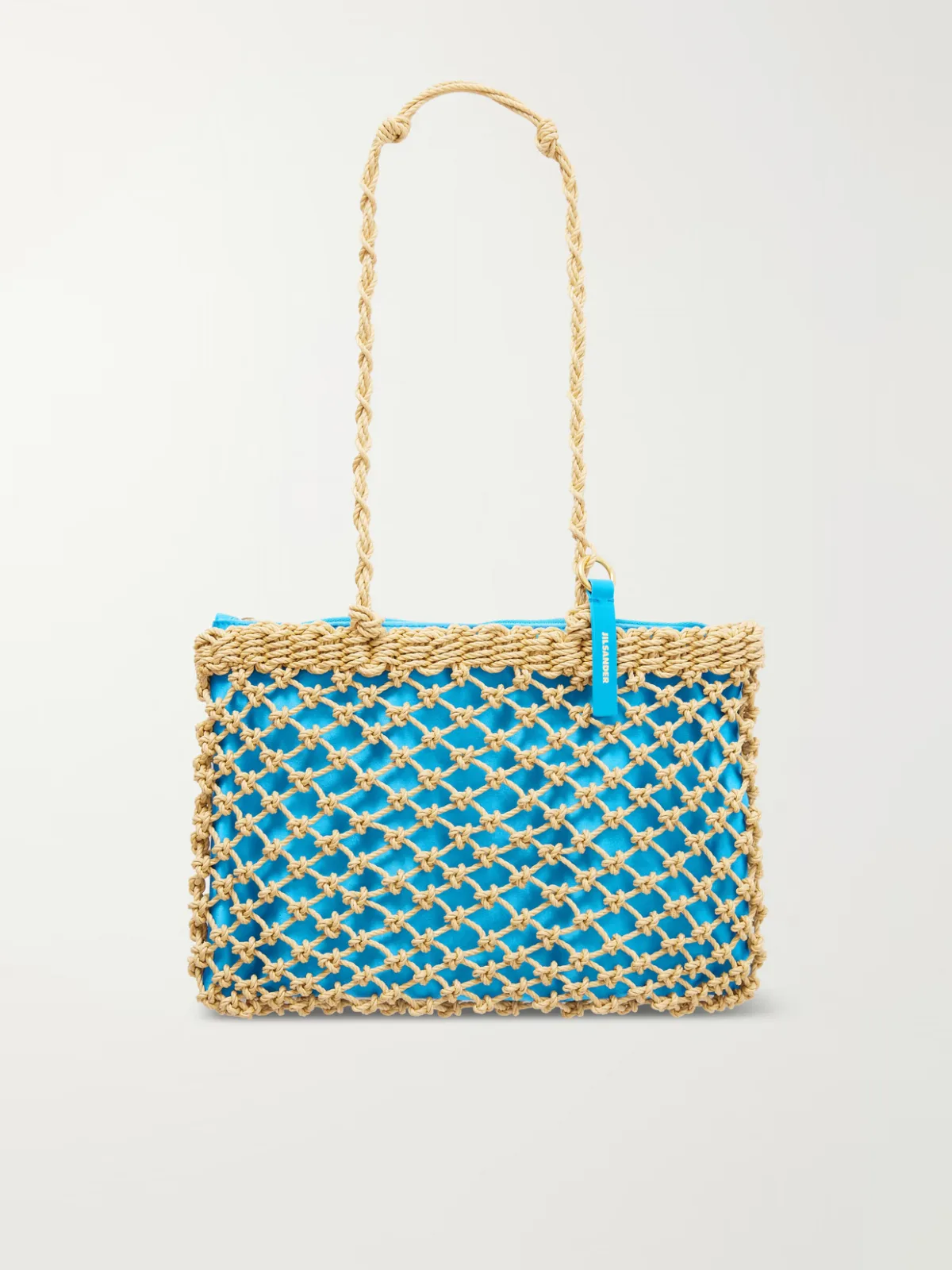 Tangle Net Satin and Cotton Cord Shoulder Bag