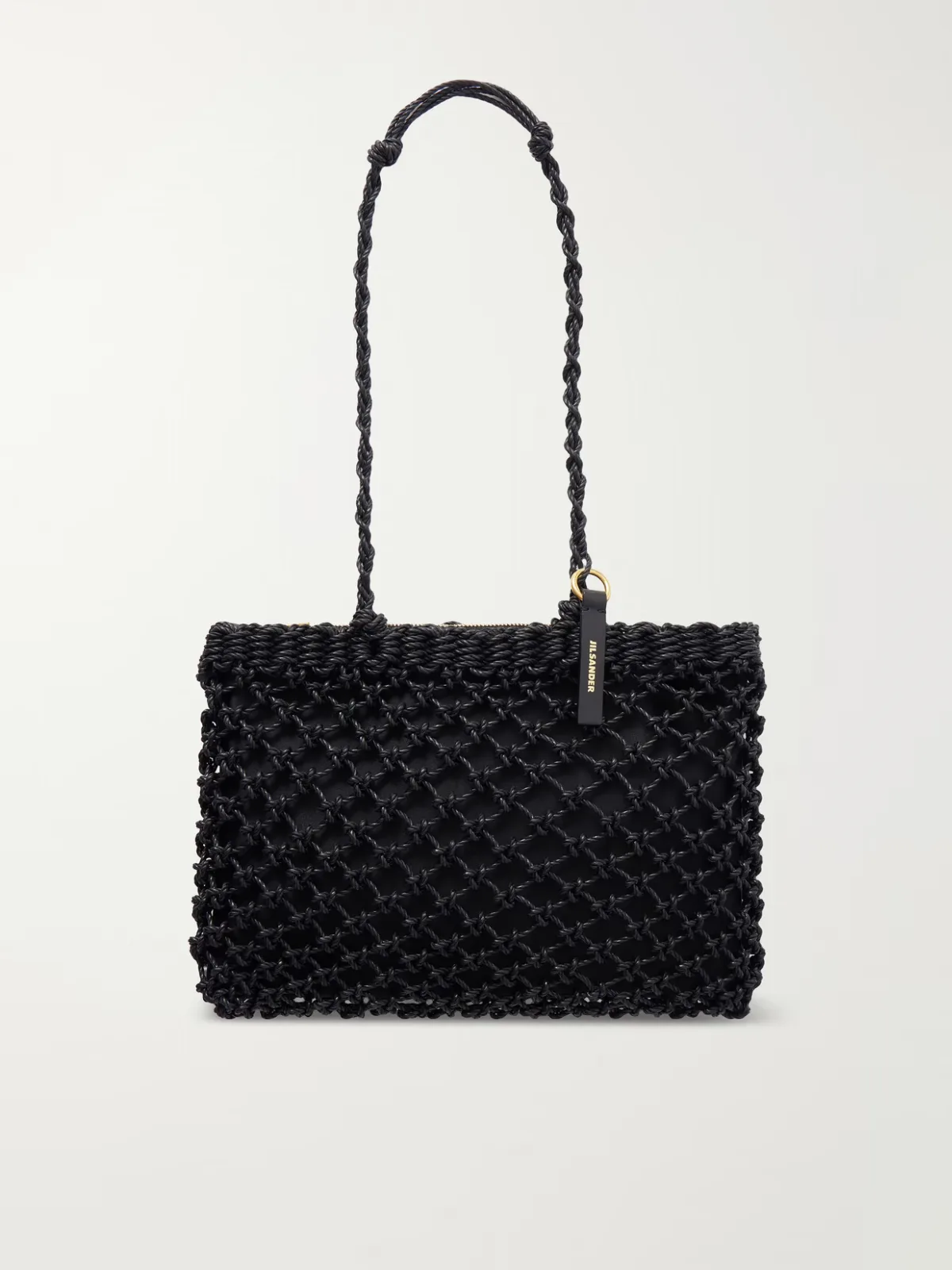 Tangle Net Satin and Cotton Cord Shoulder Bag