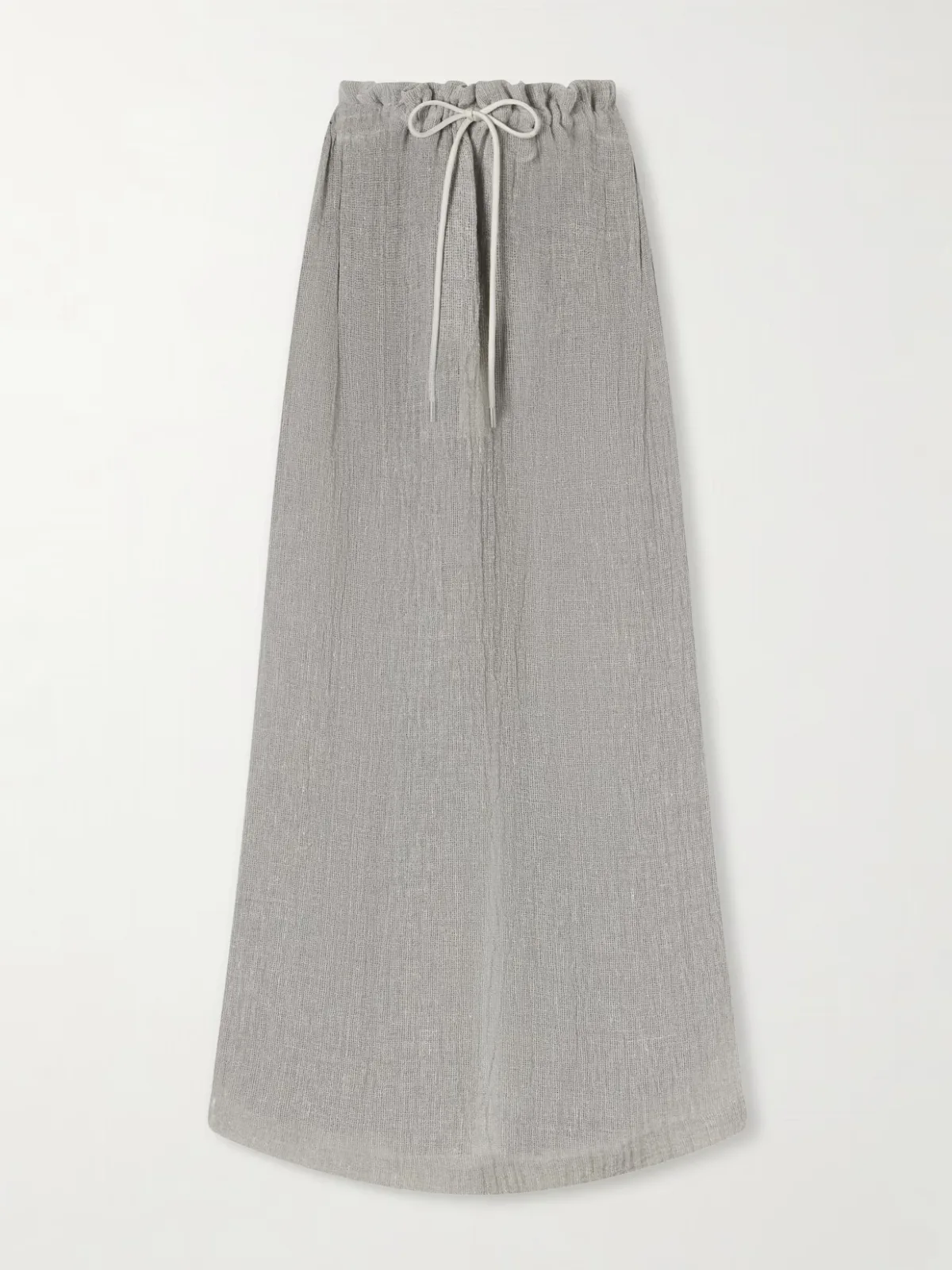 Regina Linen-Blend Gauze Midi Skirt