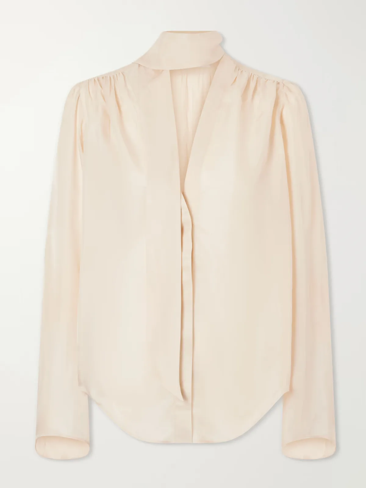 Scarf-Detailed Satin Blouse