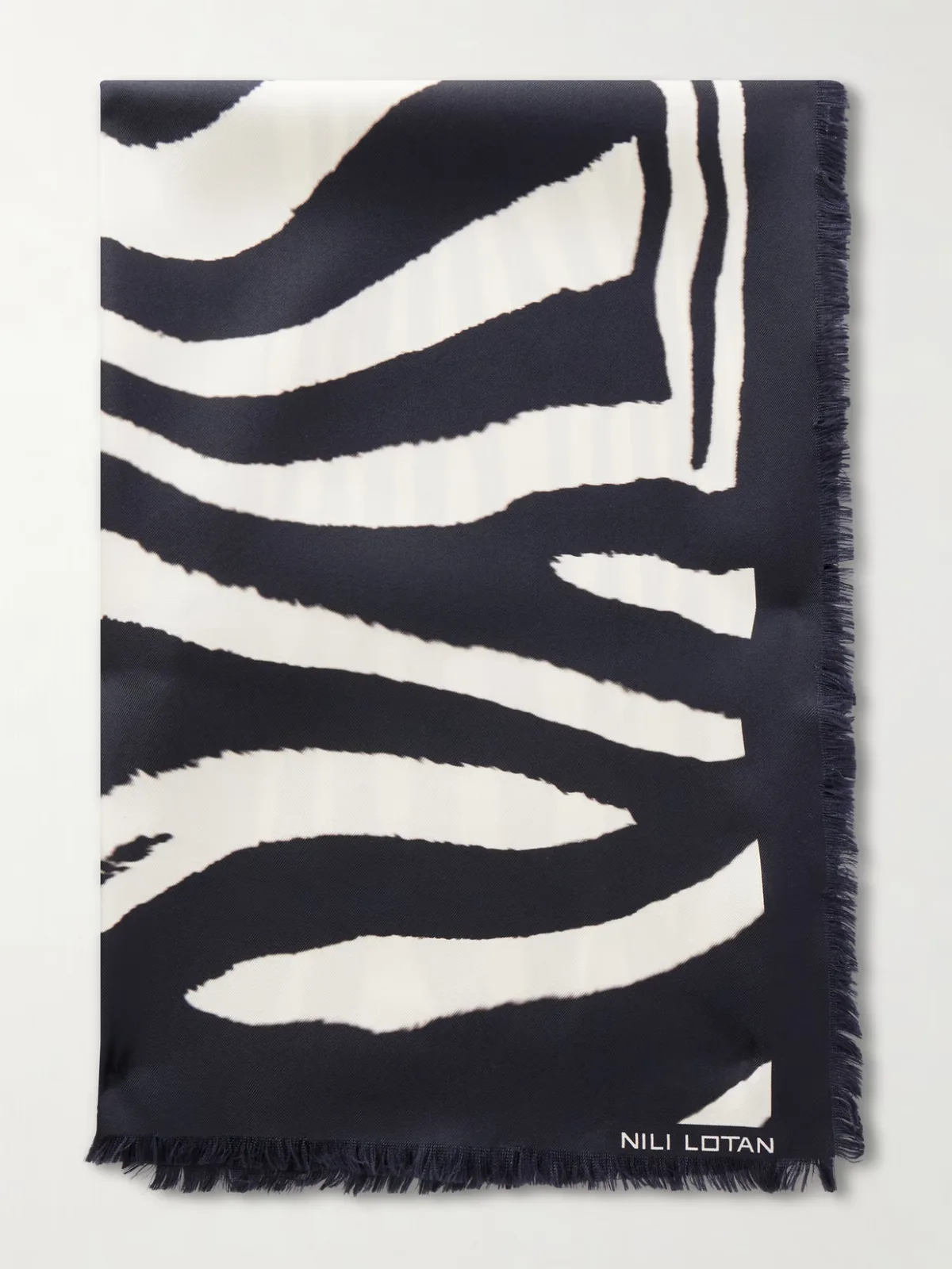 Zebra-Print Silk Scarf
