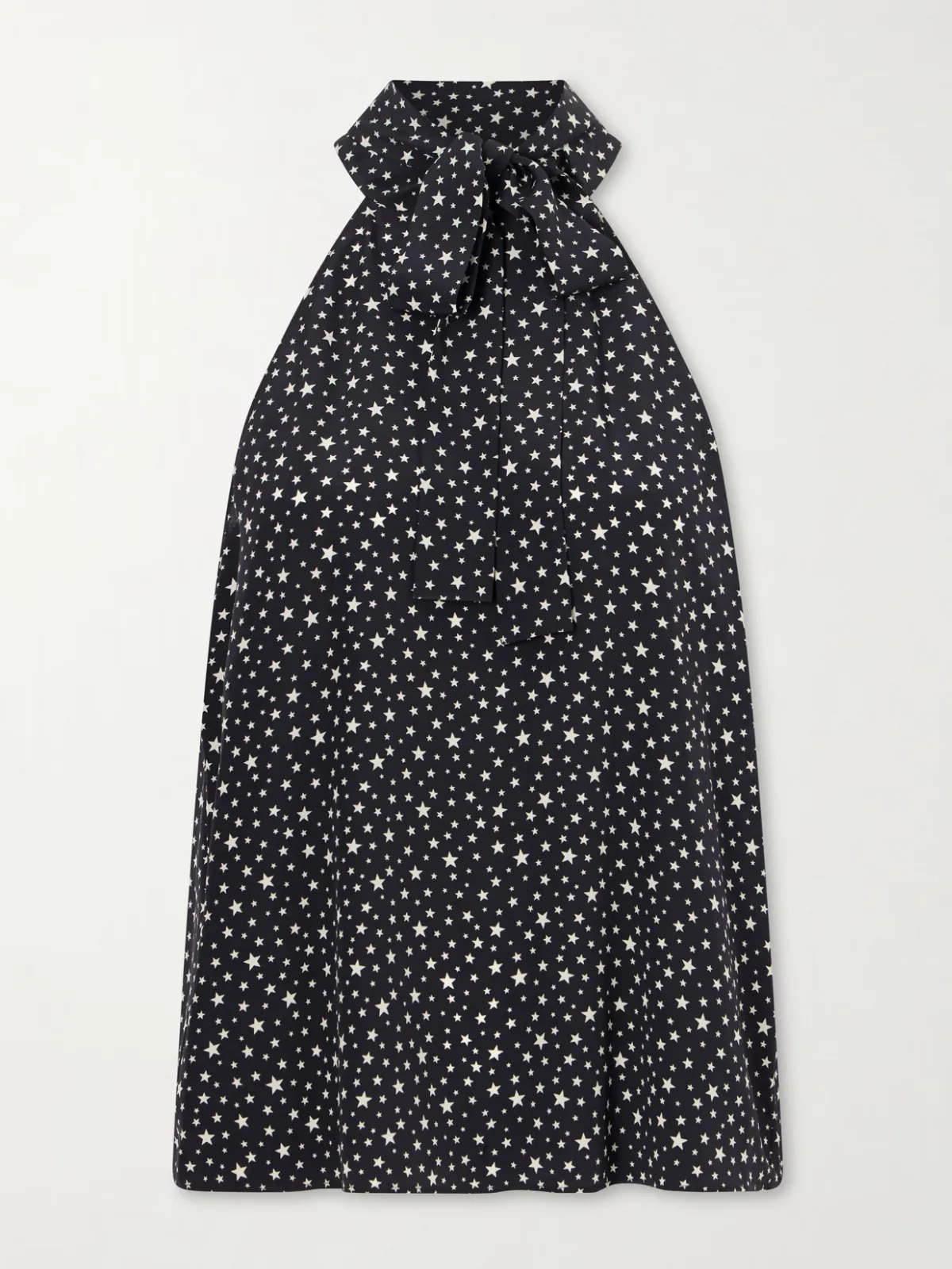 Alla Polka-Star Halterneck Silk Blouse