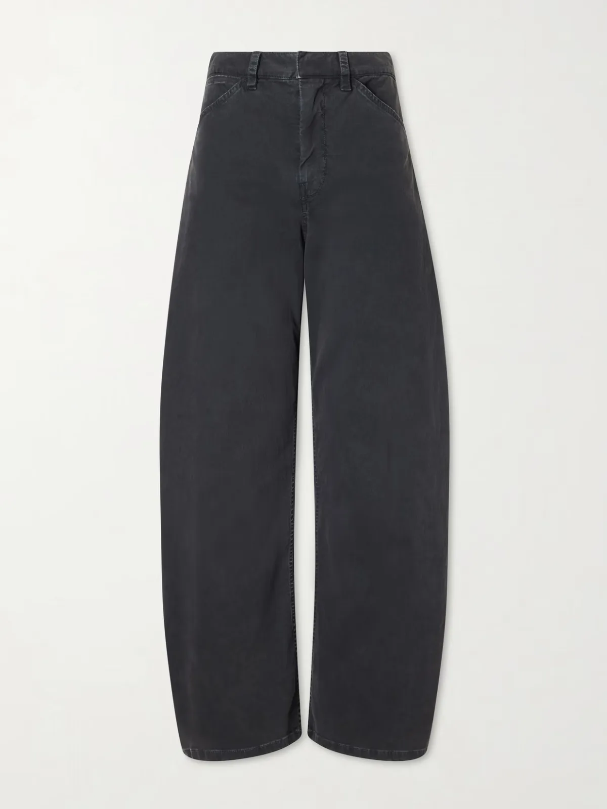 Tribeca Brushed Cotton-Blend Twill Barrel-Leg Pants