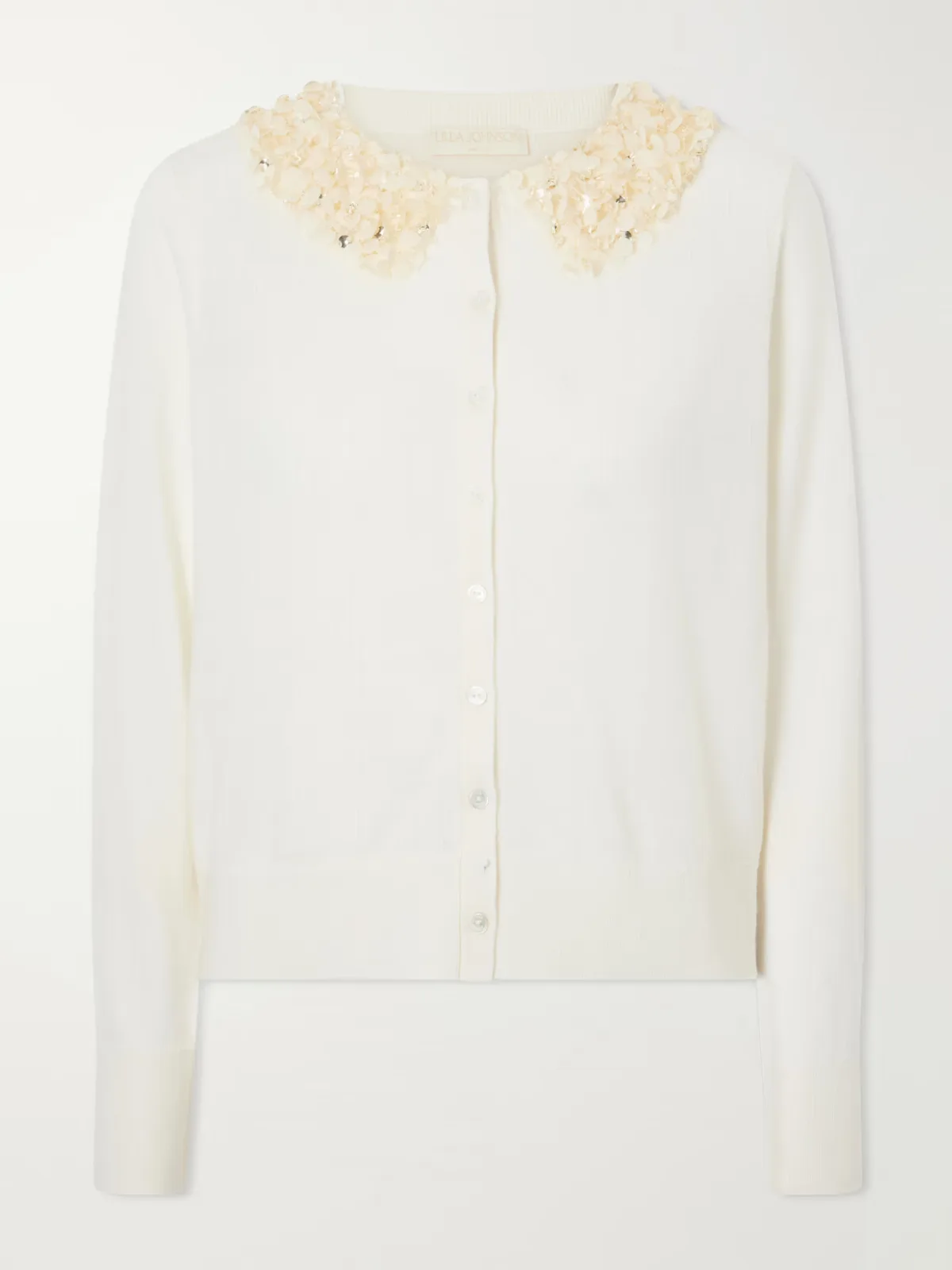 Anna Embellished Merino Wool Cardigan