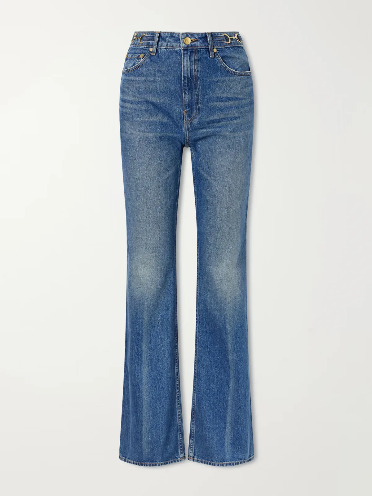 The Colette Embellished High-Rise Straight-Leg Jeans