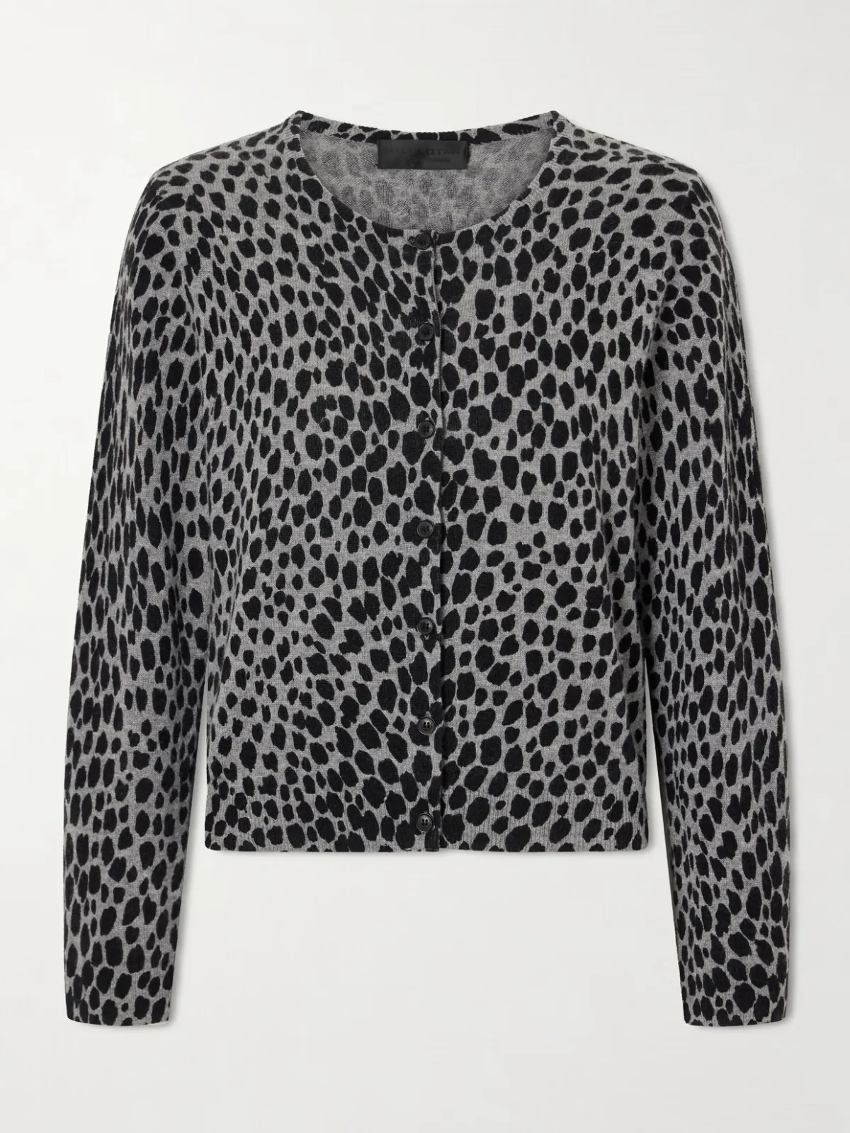 Keelah Leopard-Jacquard Cashmere Cardigan