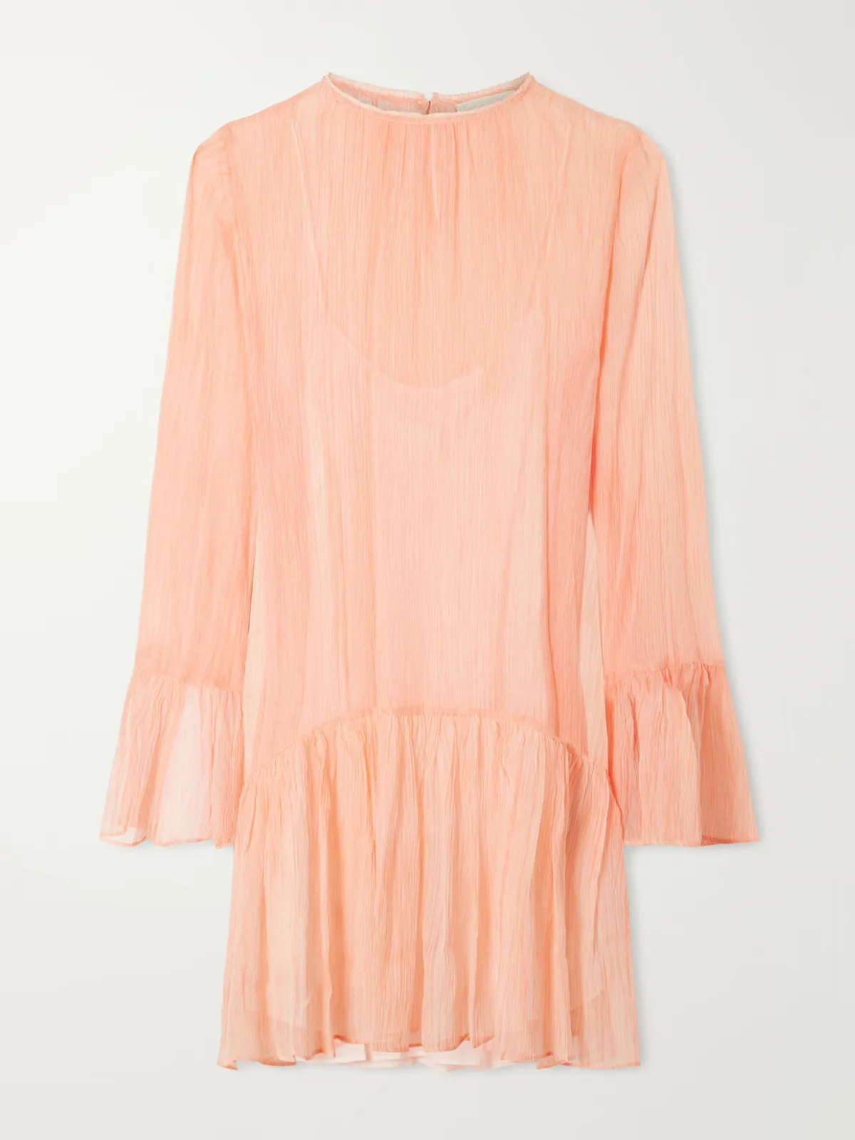 Emmeline Gathered Tiered Silk-Chiffon Mini Dress