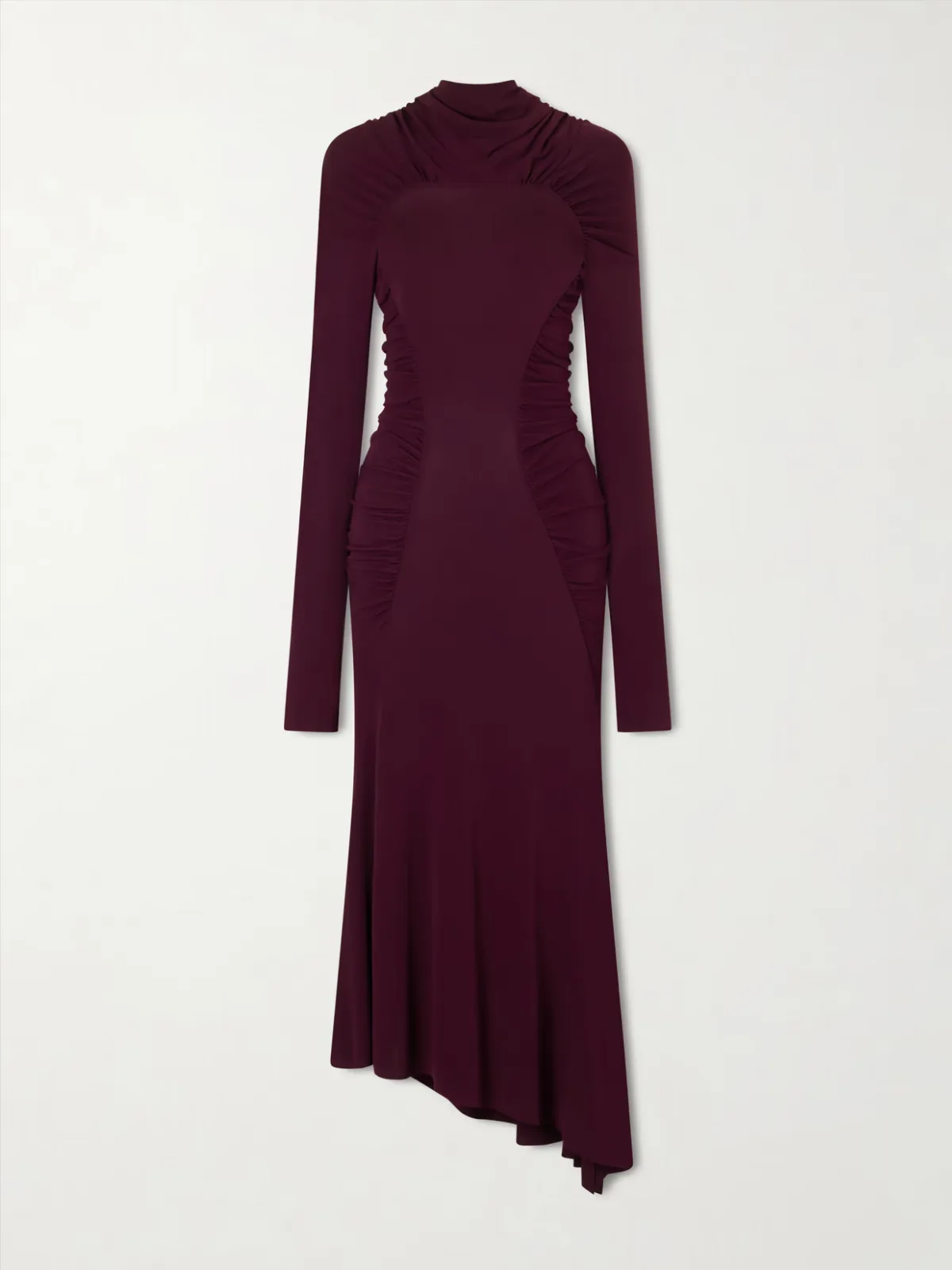 Gathered Crepe Maxi Dress